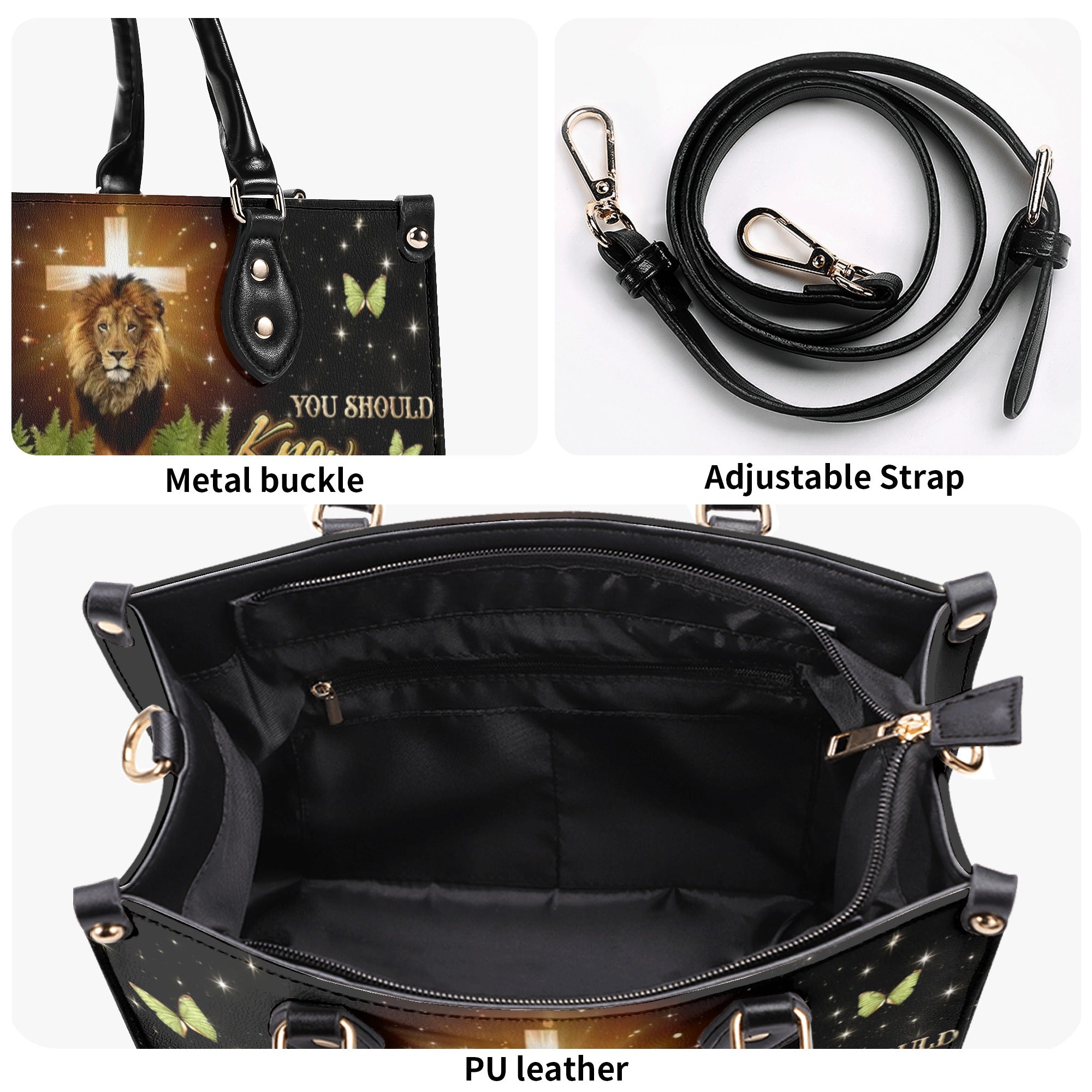 Jesus Dropped The Charges Lion Leather Handbag - Yhln0611244