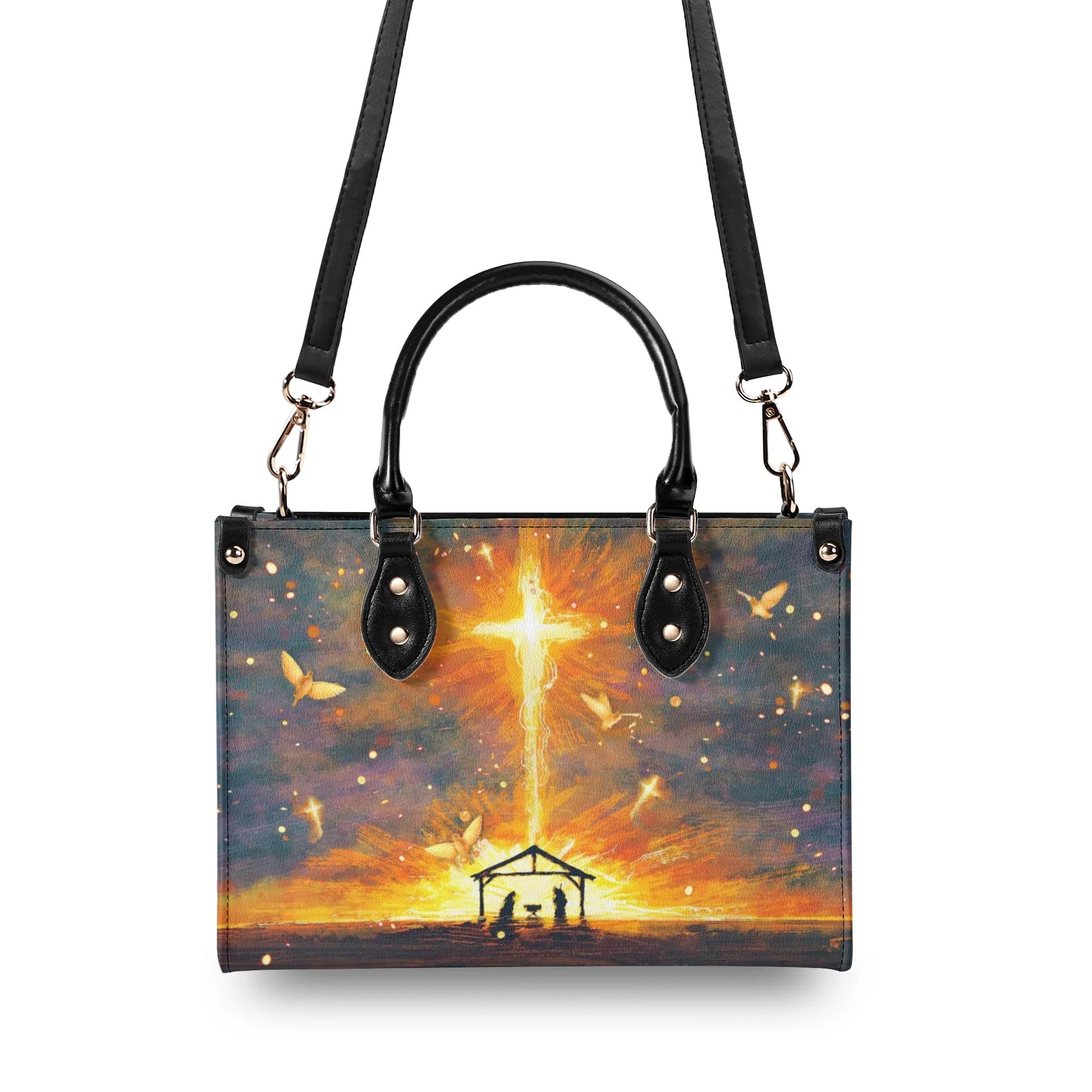 A Child Is Born Christmas Leather Handbag - Yhlt0810244