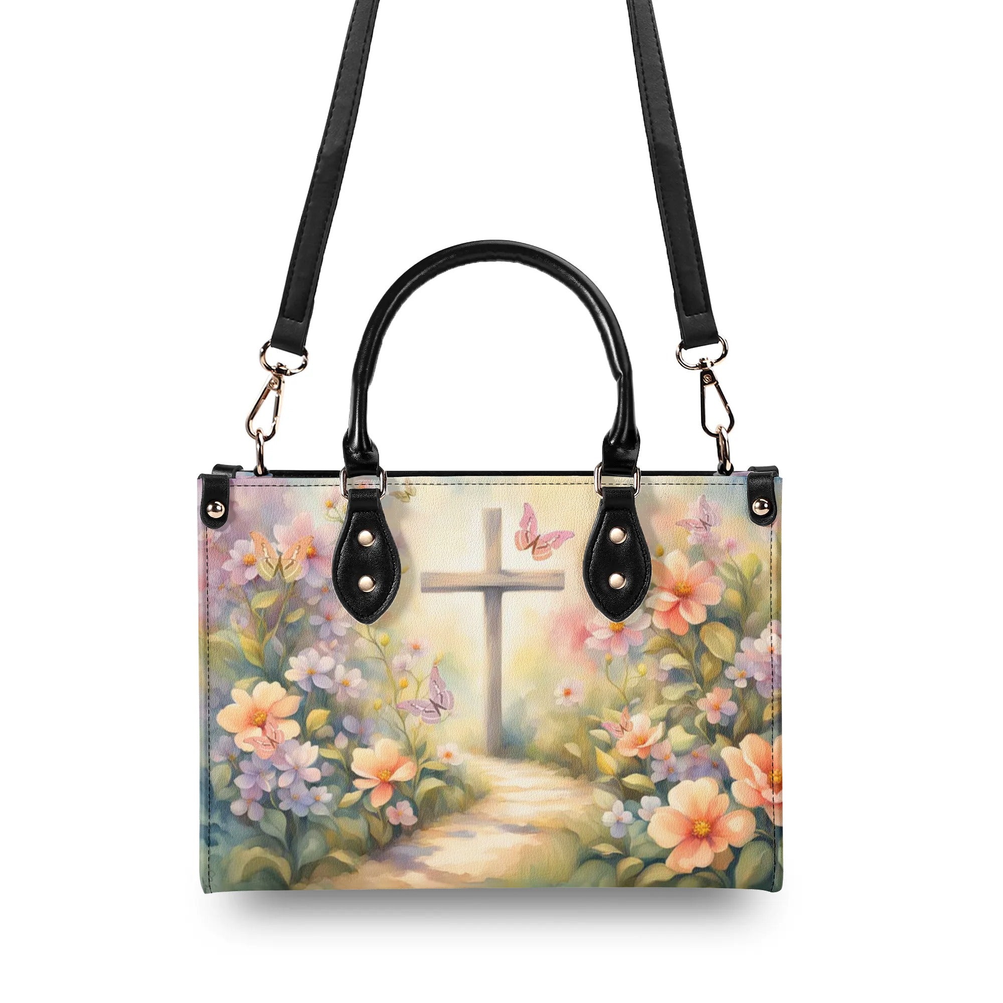 Walk By Faith Flowers Leather Handbag - Yhhn0608244