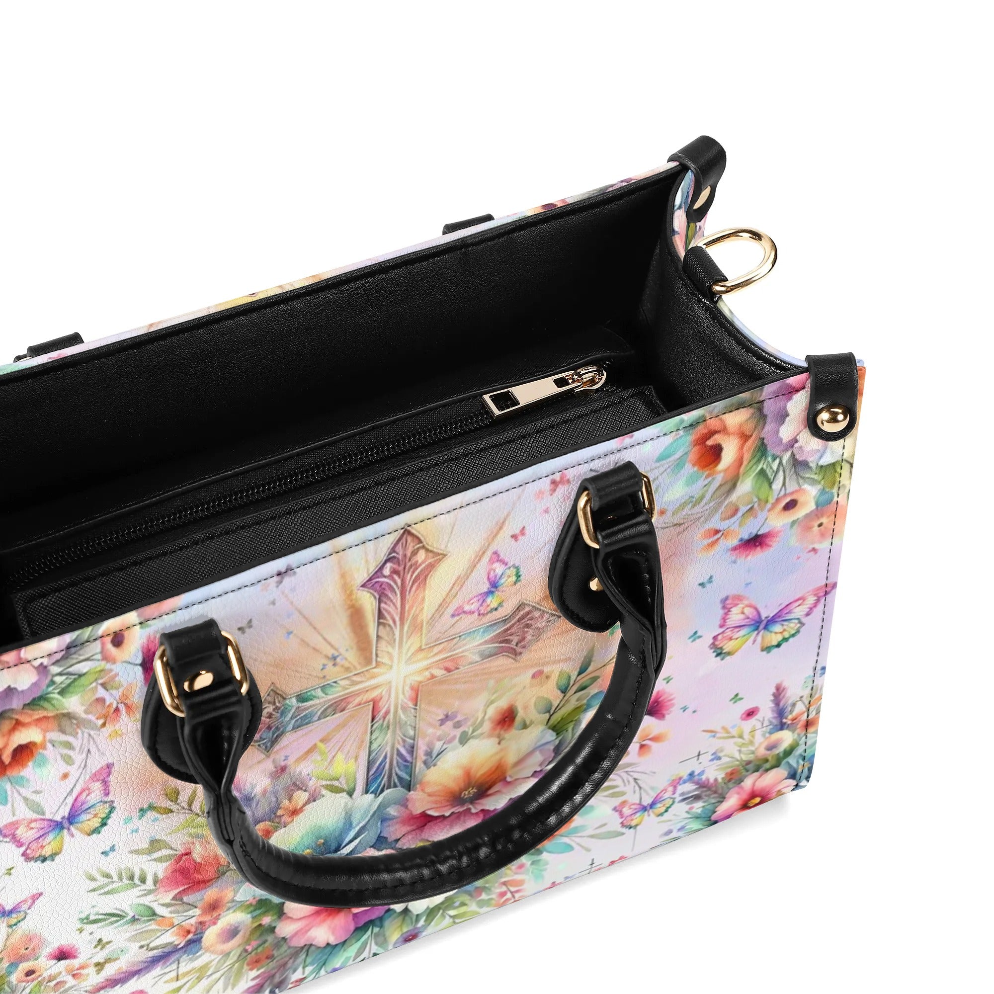 Cross Flowers Leather Handbag - Yhln1507244