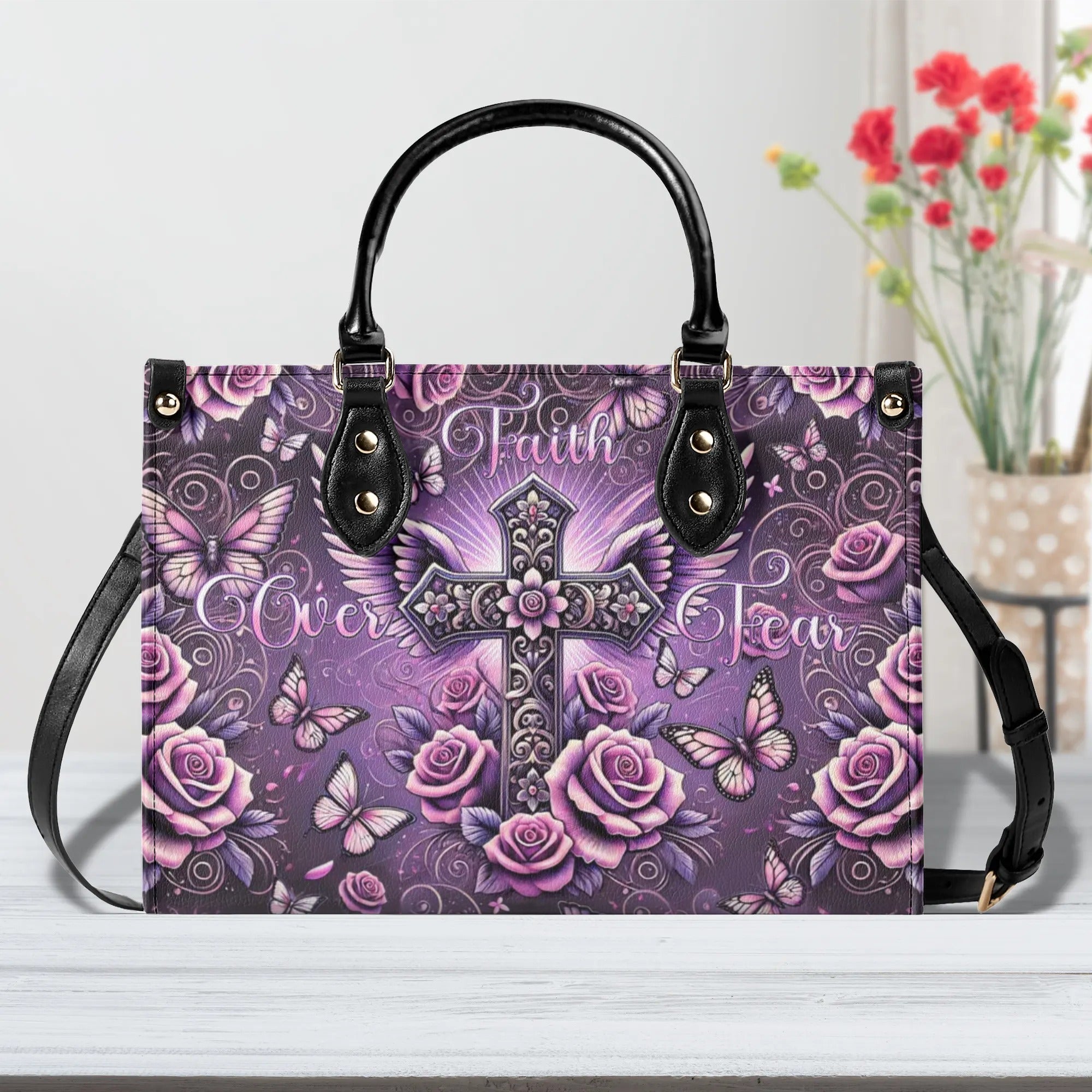 Faith Over Fear Leather Handbag - Tlnt2609245