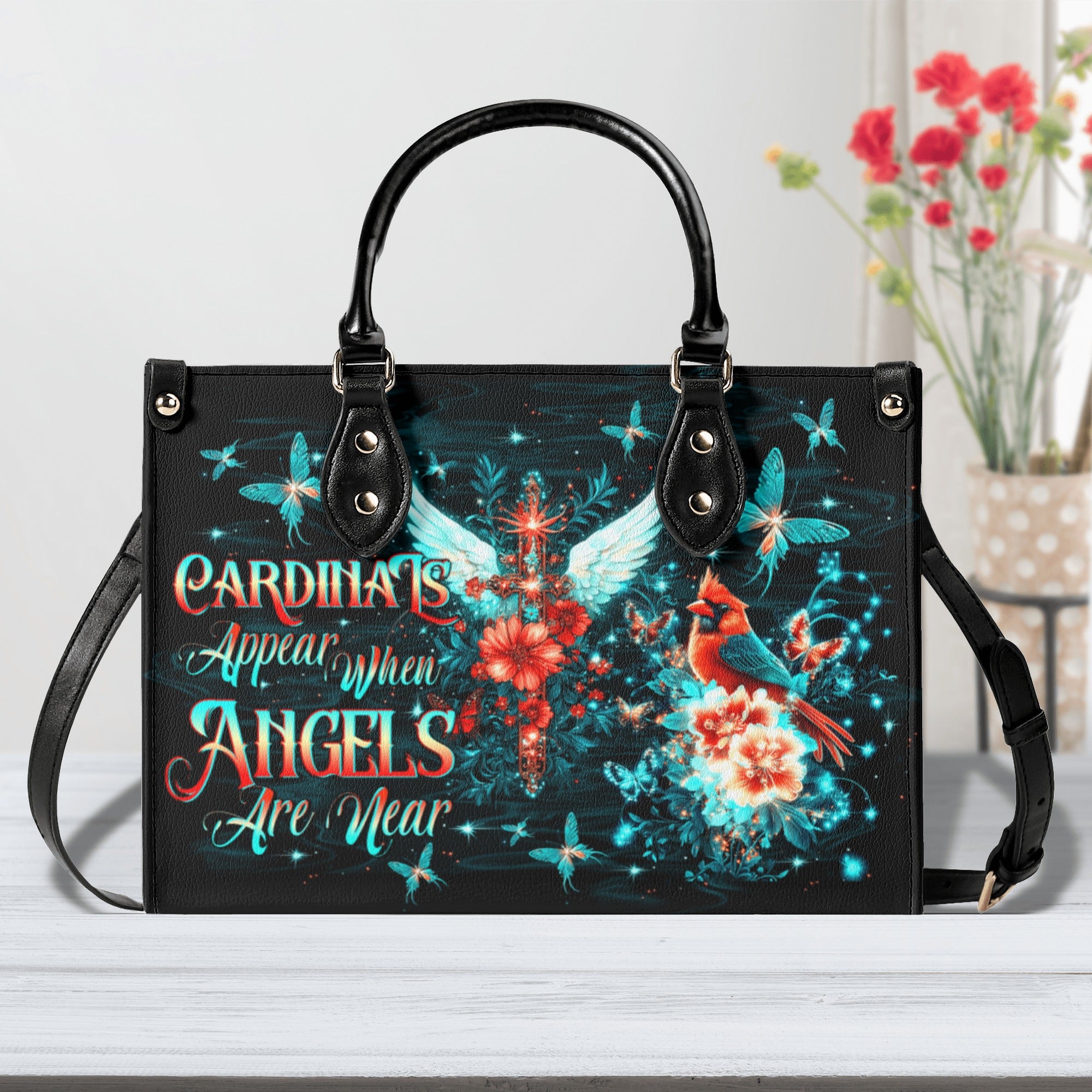 Cardinals Appear When Angels Are Near  Leather Handbag  - Tltw3112243
