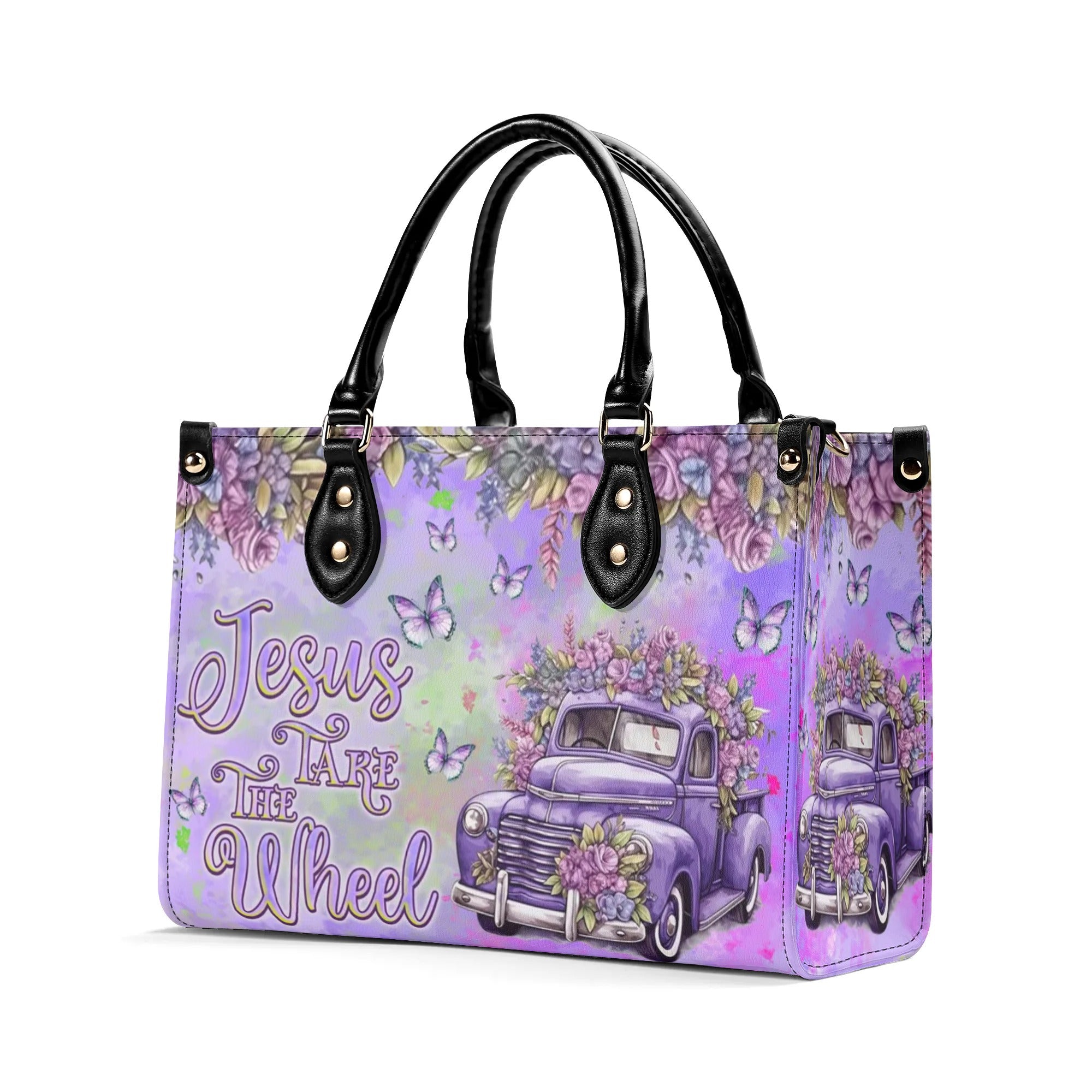 Jesus Take The Wheel Leather Handbag - Tlnz1008244