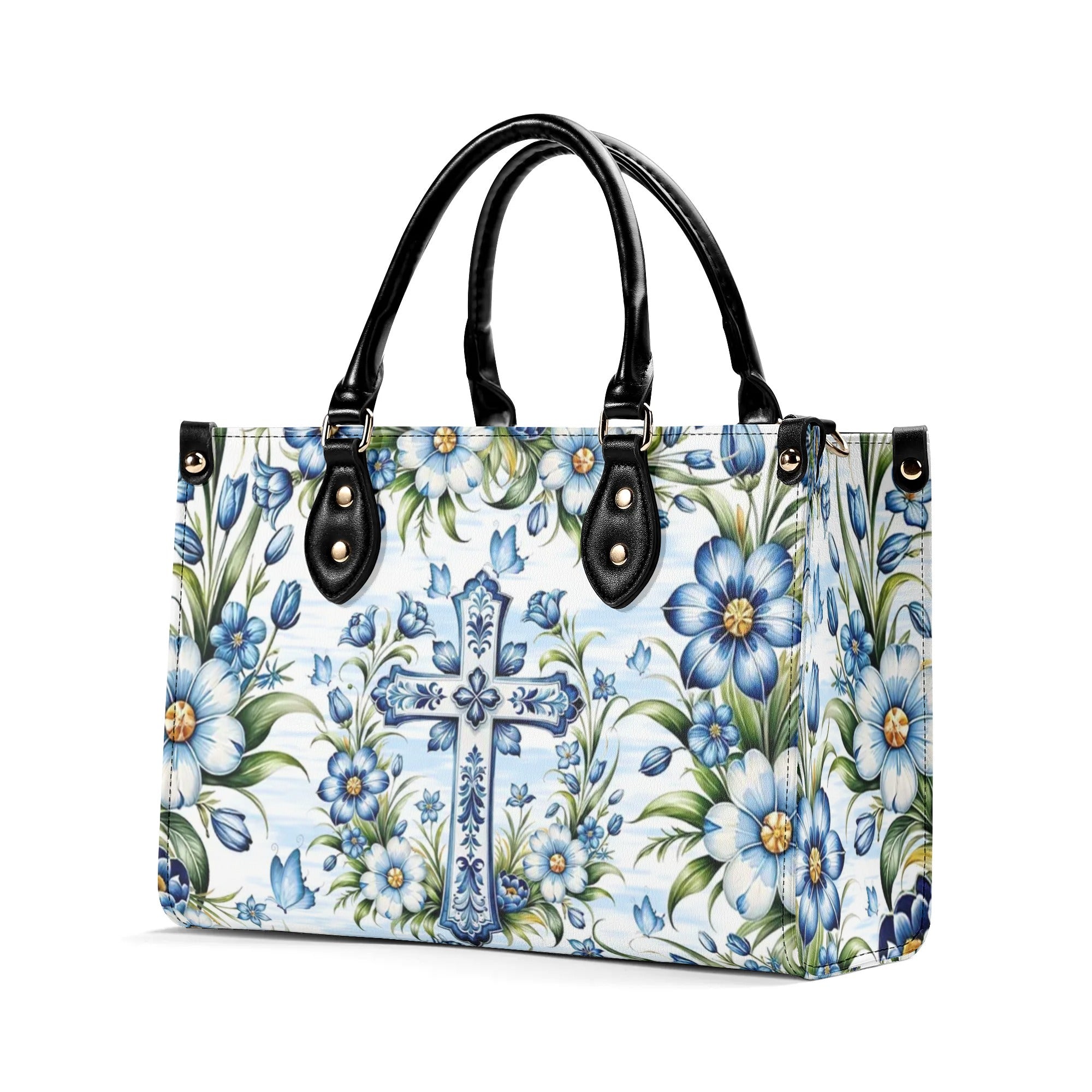 Cross Flower Leather Handbag - Tlnt1807244
