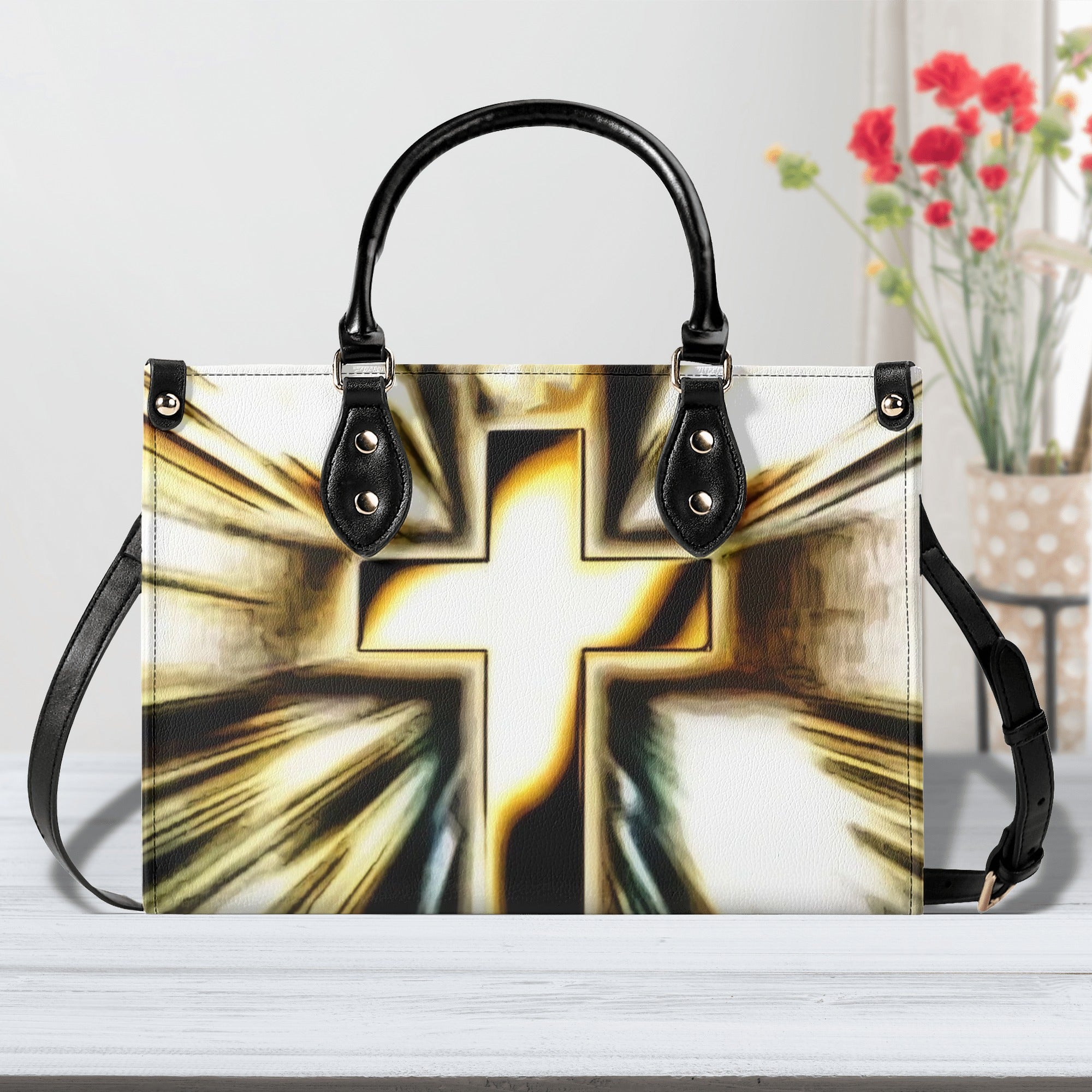 Glowing Cross Leather Handbag - Yhlt1312244