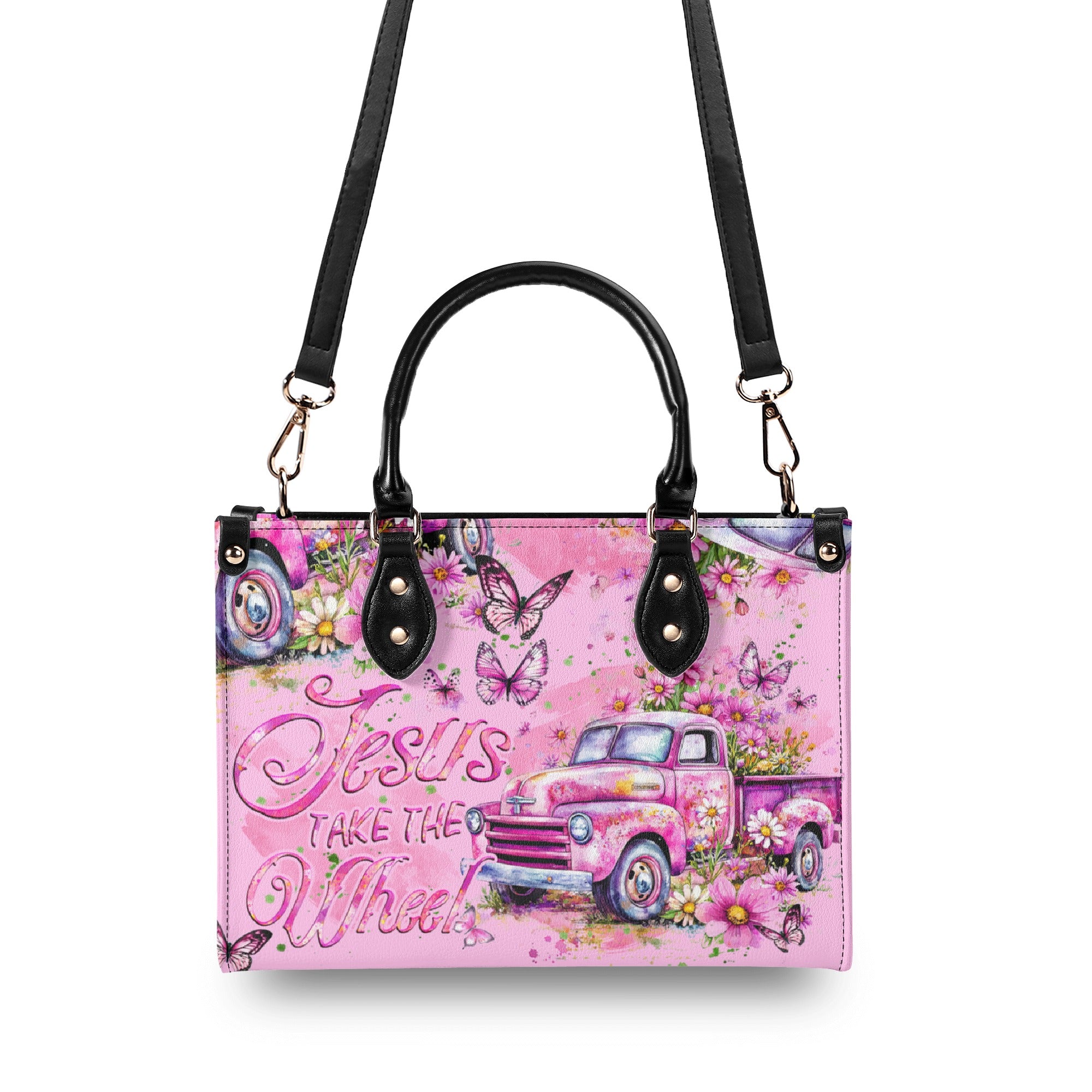 Jesus Take The Wheel Leather Handbag - Tyqy1604256