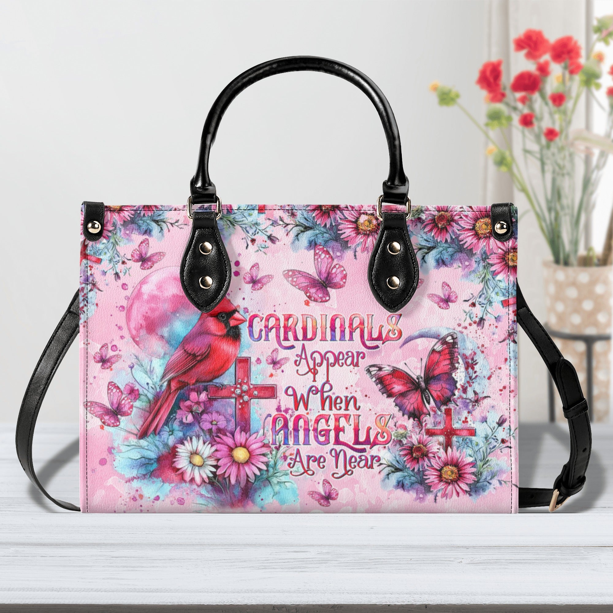 When Cardinals Appear Angels Are Near   Leather Handbag  - Tltw1912243