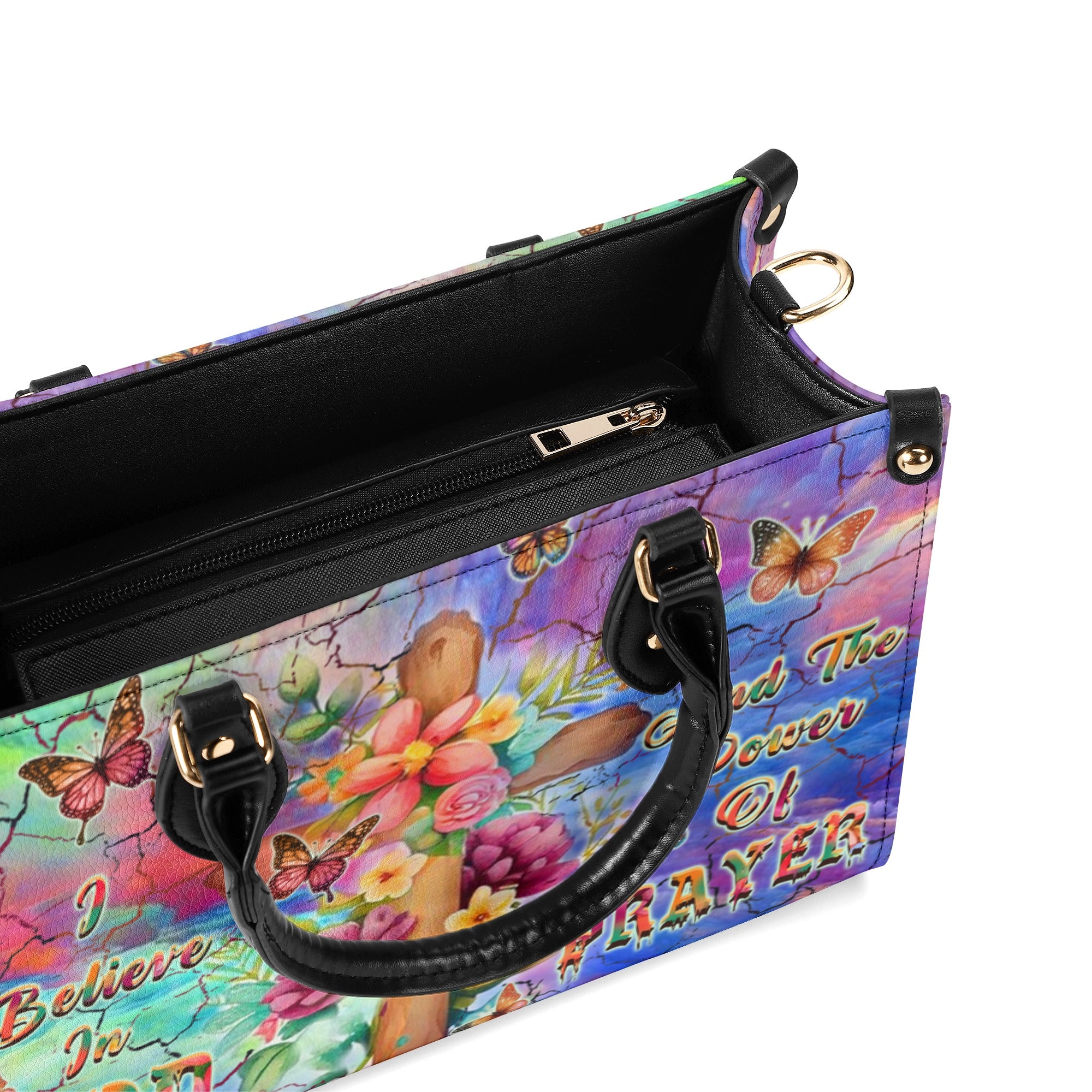 I Believe In God Leather Handbag - Yhhn1811244