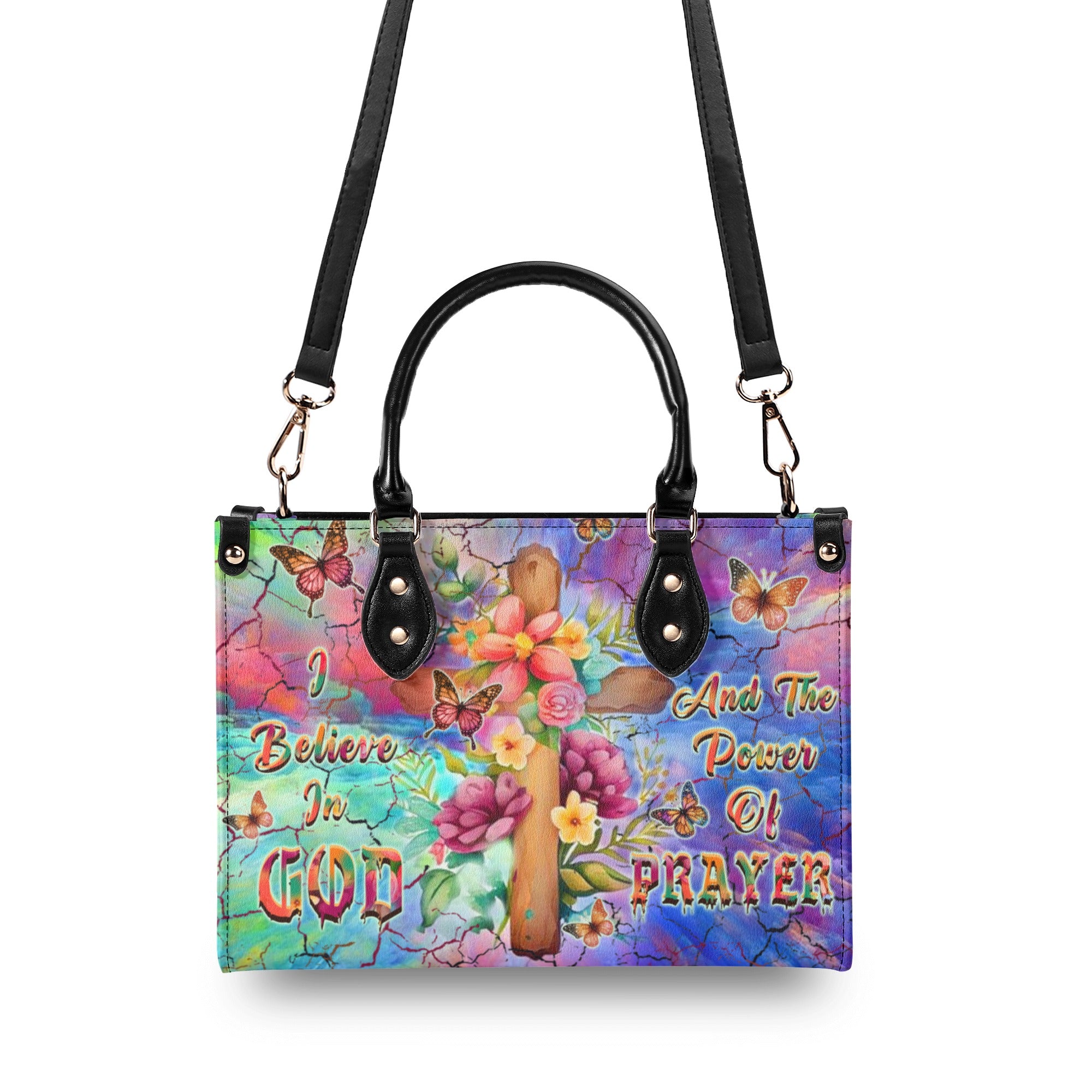 I Believe In God Leather Handbag - Yhhn1811244