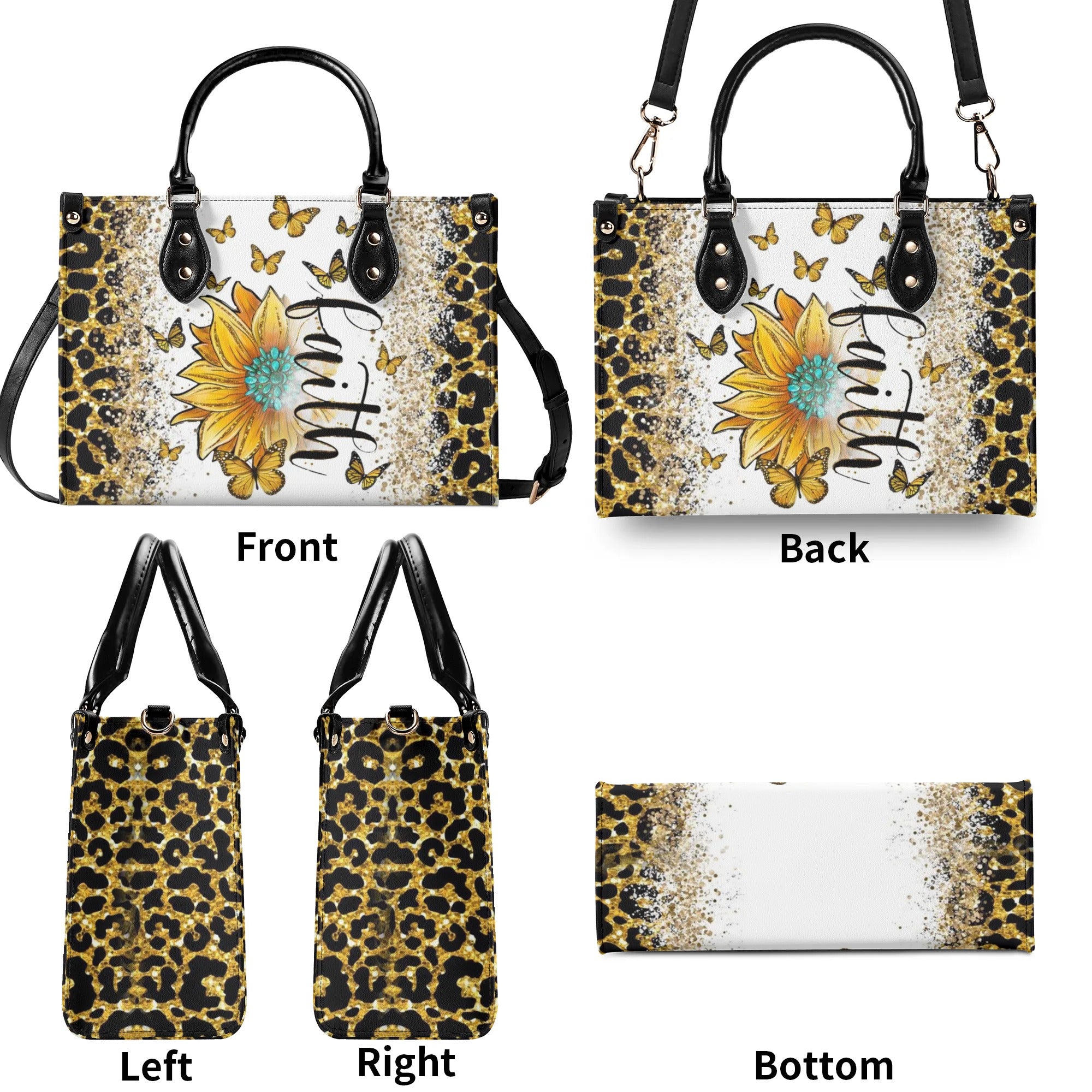 Faith Sunflower Glitter Leather Handbag - Tlnz2906242
