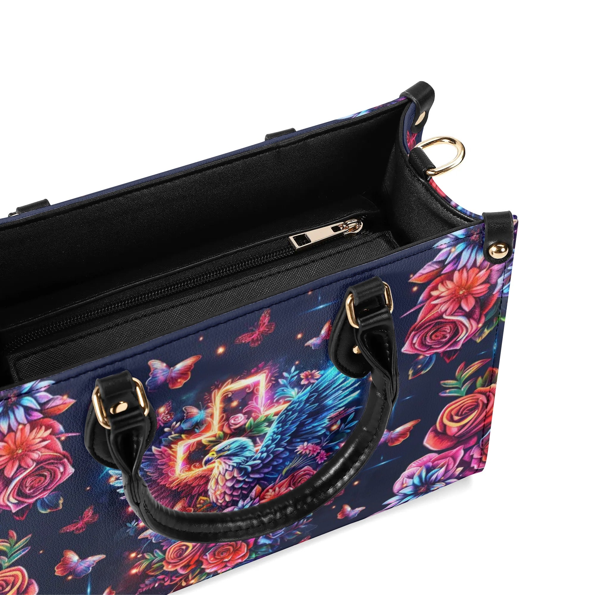 Eagle Cross Floral Leather Handbag - Tltr0207244