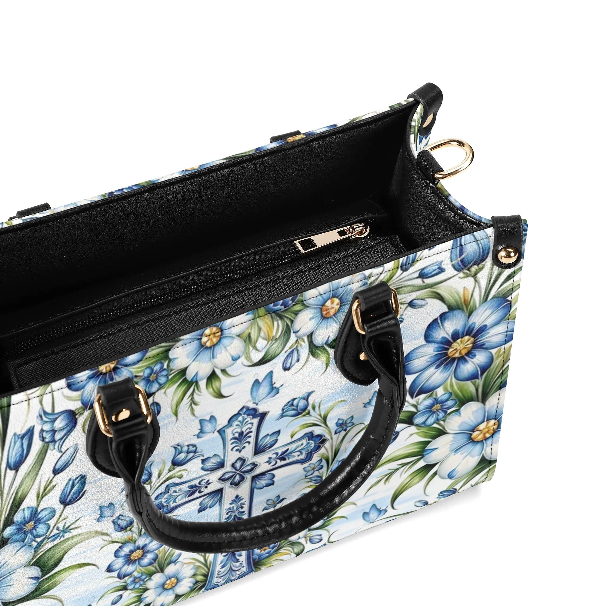 Cross Flower Leather Handbag - Tlnt1807244