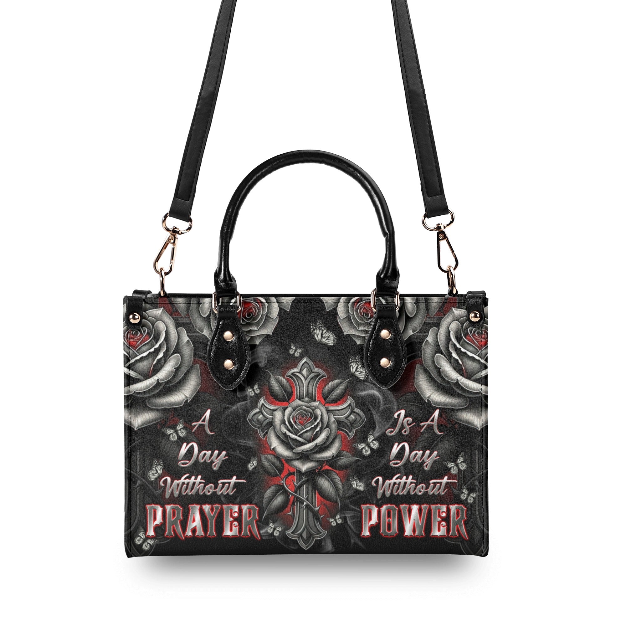 A Day Without Prayer Is A Day Without Power Leather Handbag  - Tlnt2612244
