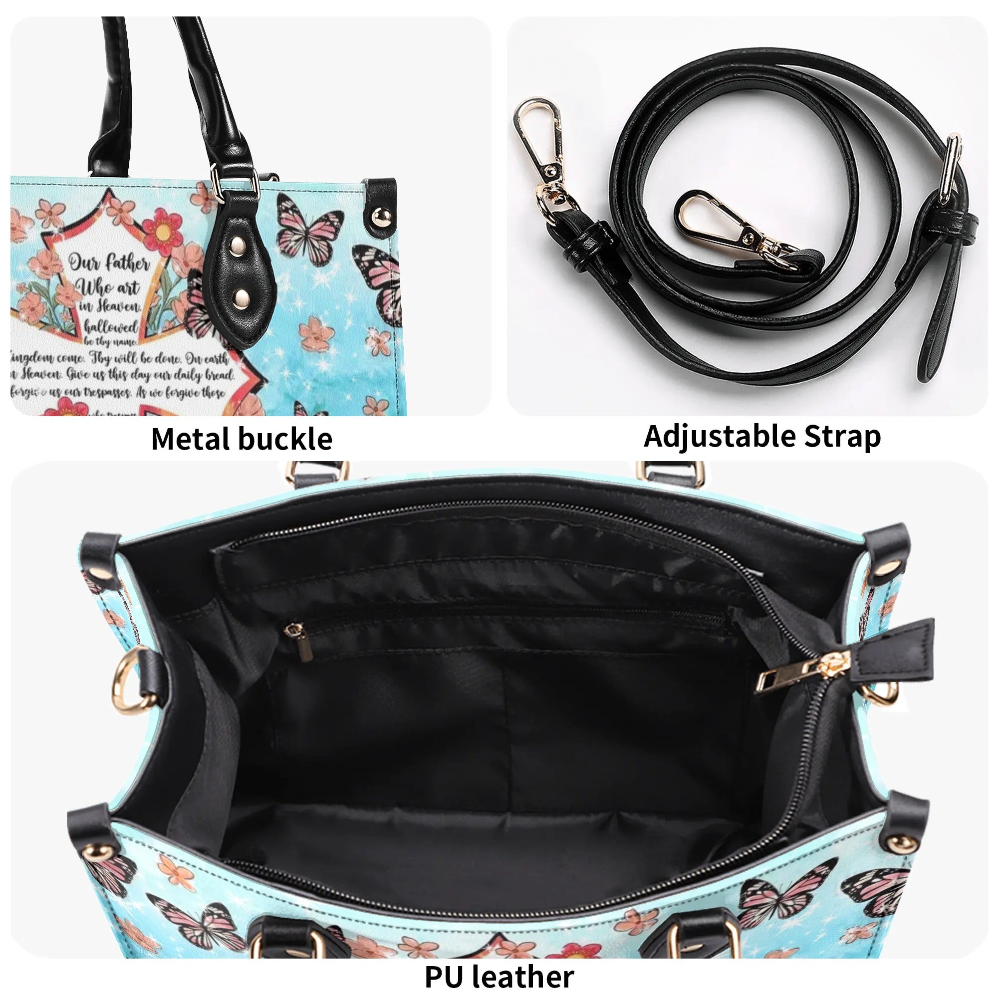 The Lord's Prayer Leather Handbag - Yhhg1807243