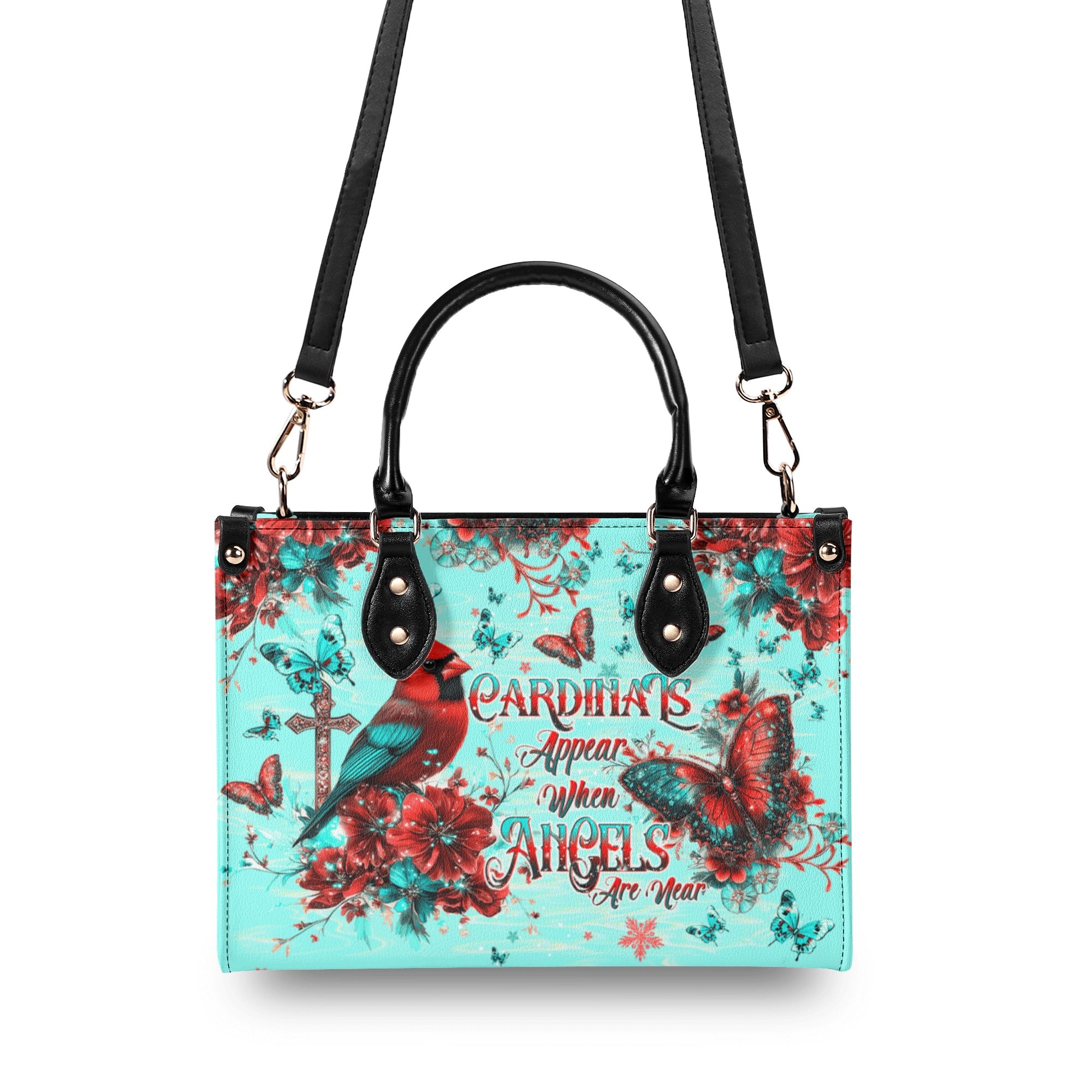 When Cardinals Appear Angels Are Near Leather Handbag  - Tltw1212245