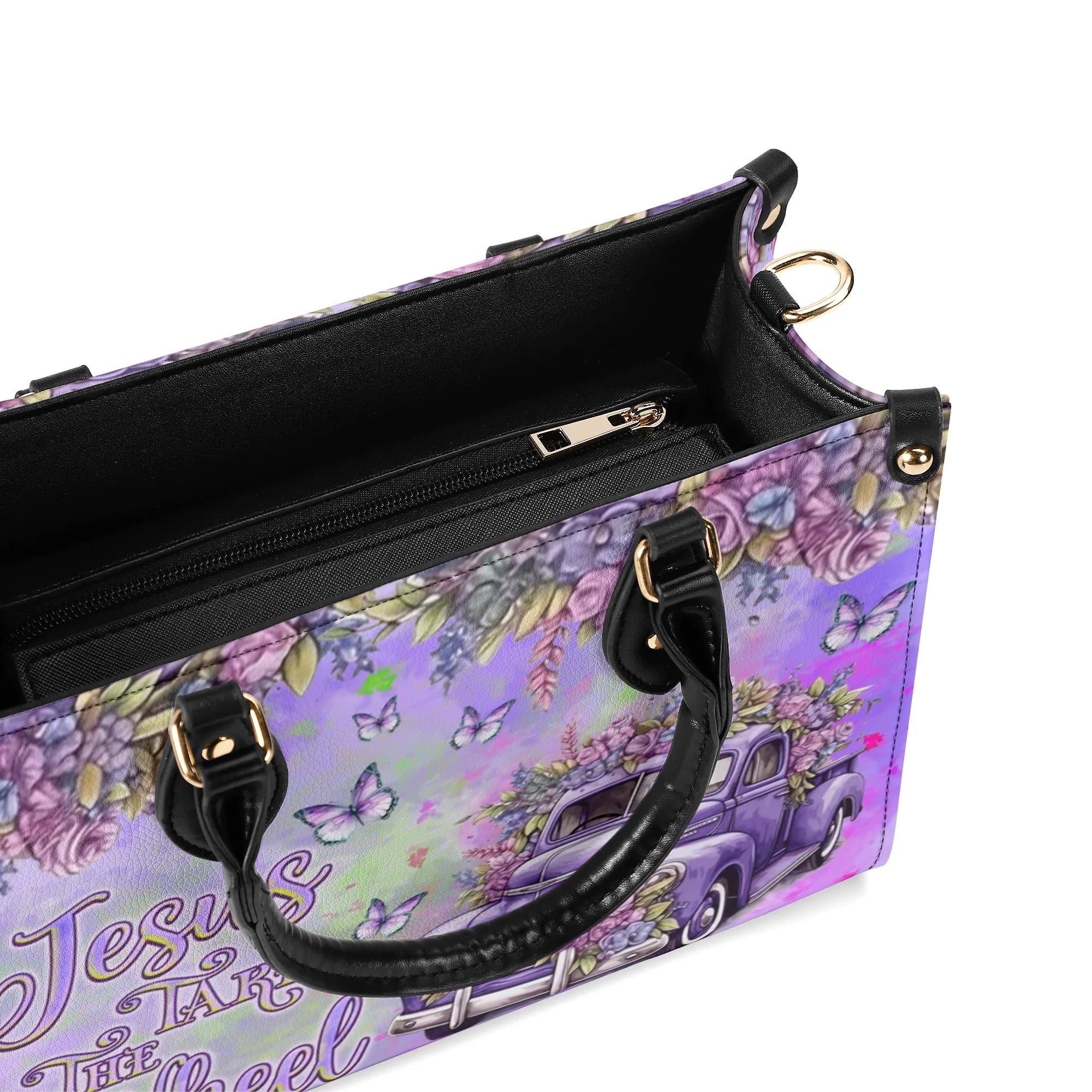Jesus Take The Wheel Leather Handbag - Tlnz1008244