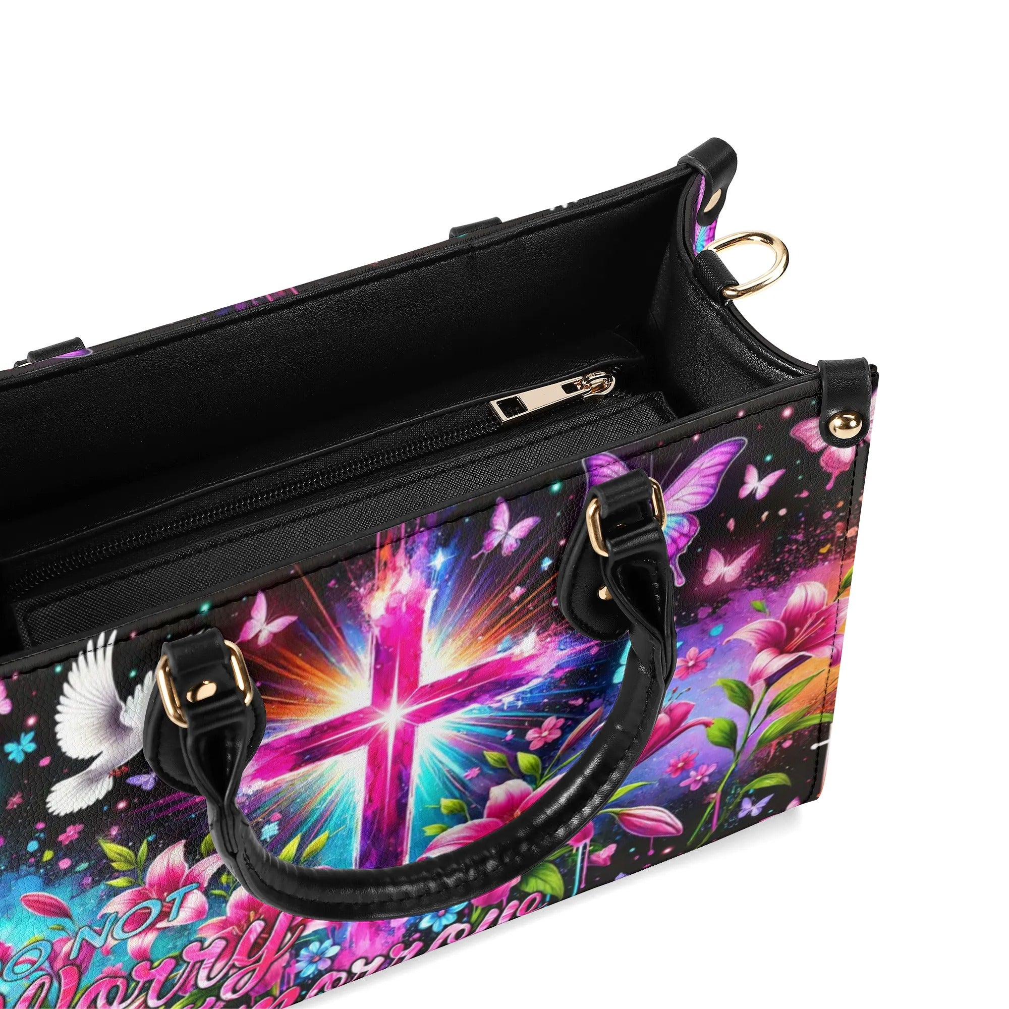 Do Not Worry About Tomorrow Leather Handbag - Tytm1107243