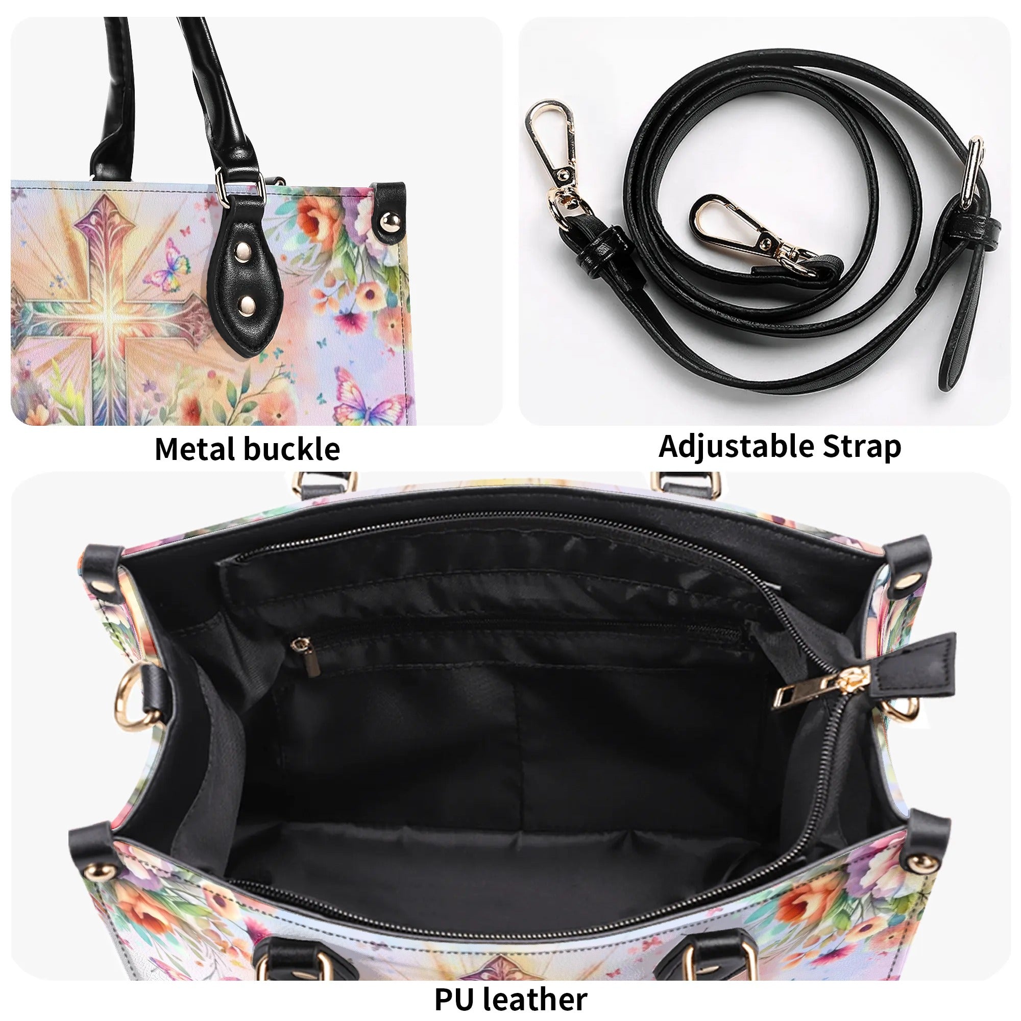 Cross Flowers Leather Handbag - Yhln1507244