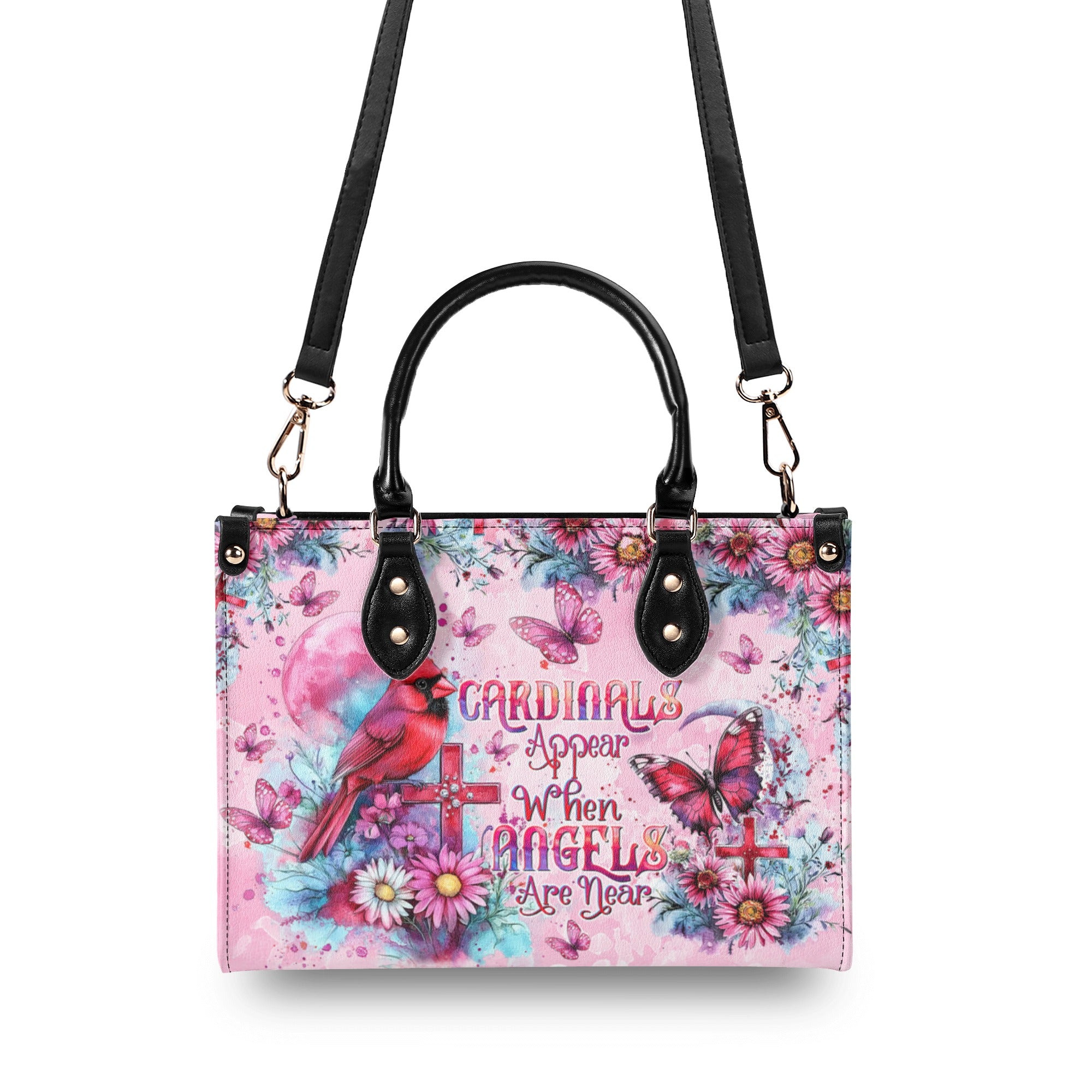 When Cardinals Appear Angels Are Near   Leather Handbag  - Tltw1912243