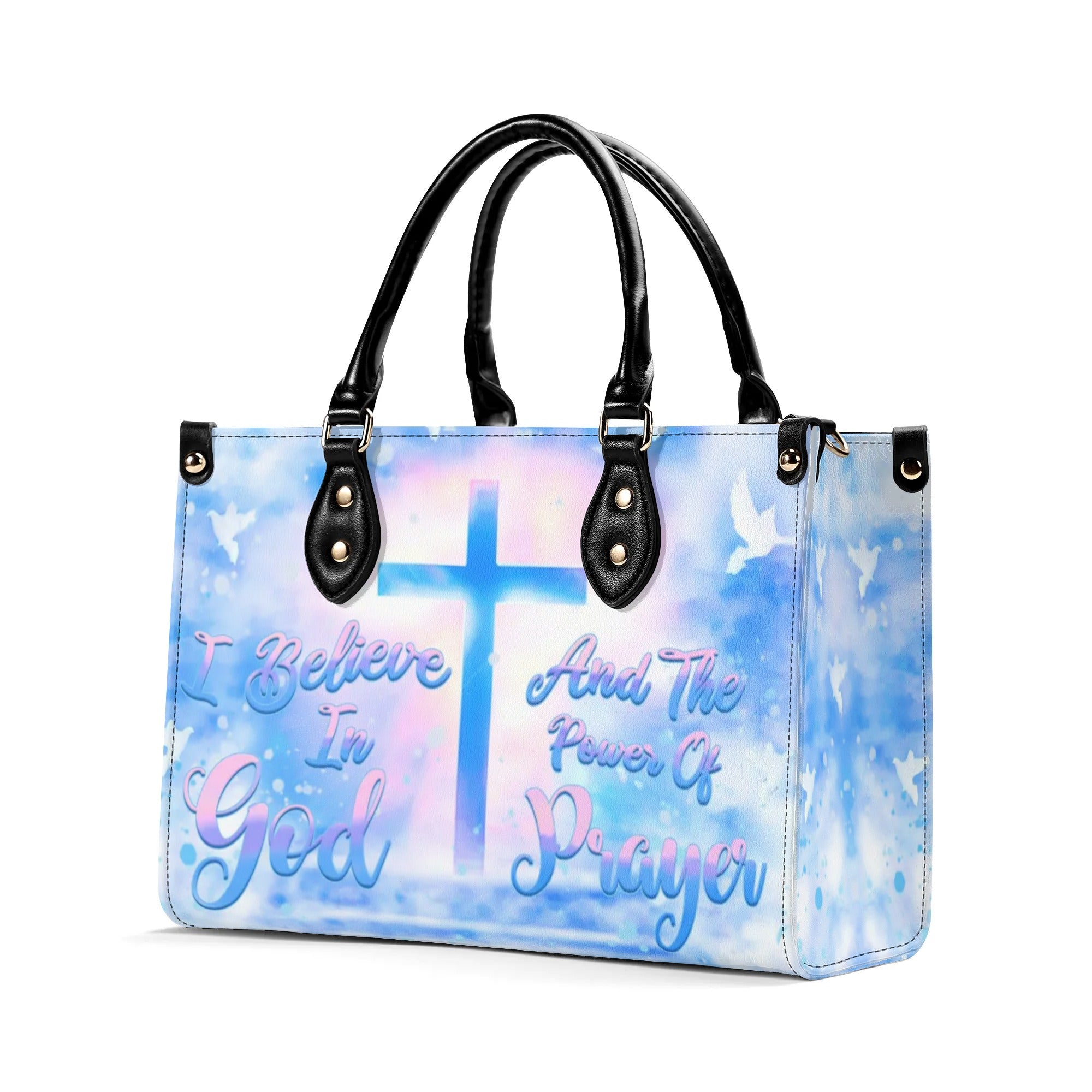 I Believe In God Leather Handbag - Yhhn309244