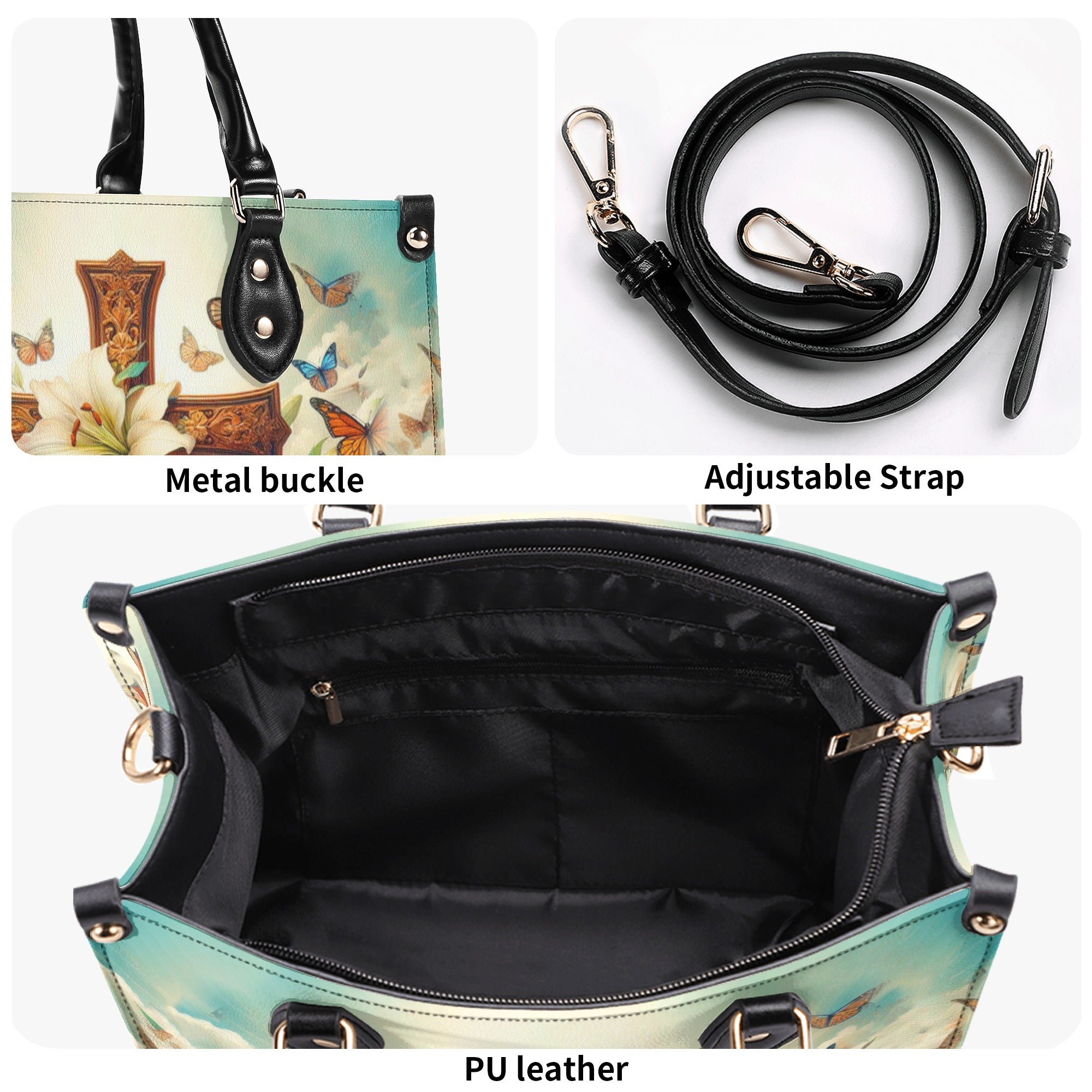 Cross Lilies Leather Handbag - Yhhn1110244