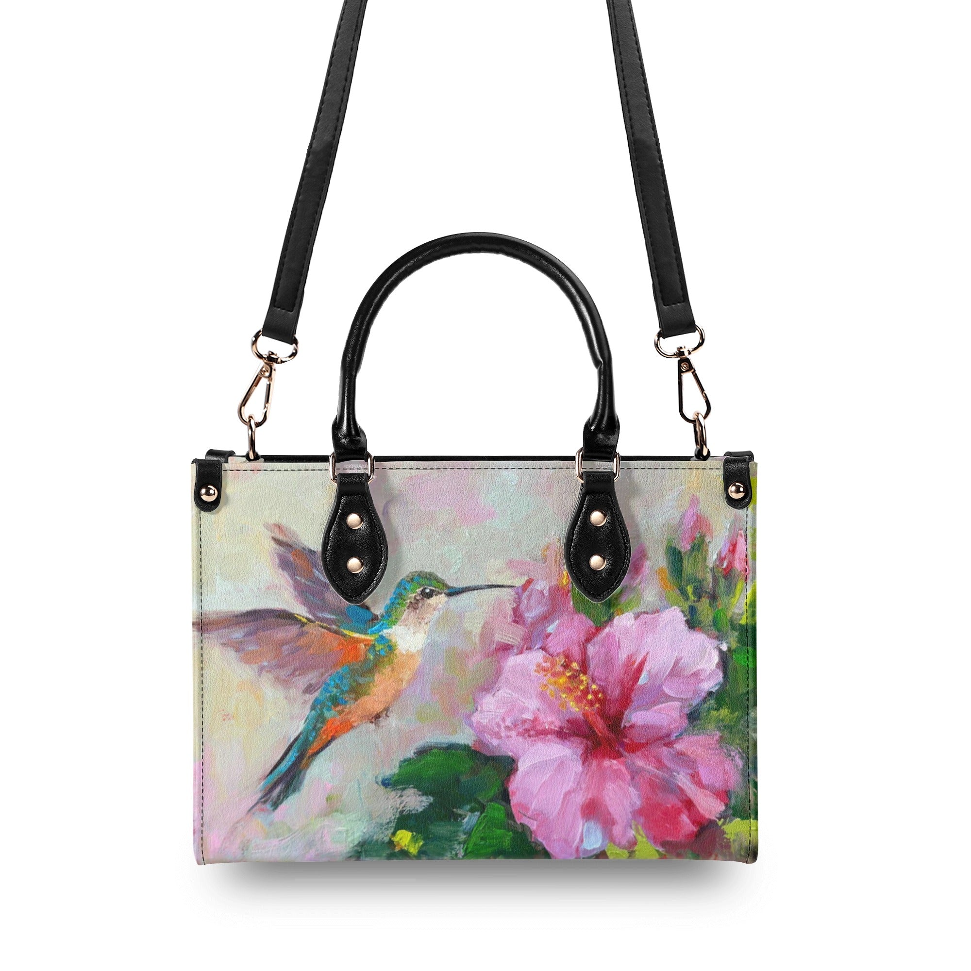 Painting Hummingbird Leather Handbag - Yhhn2111244