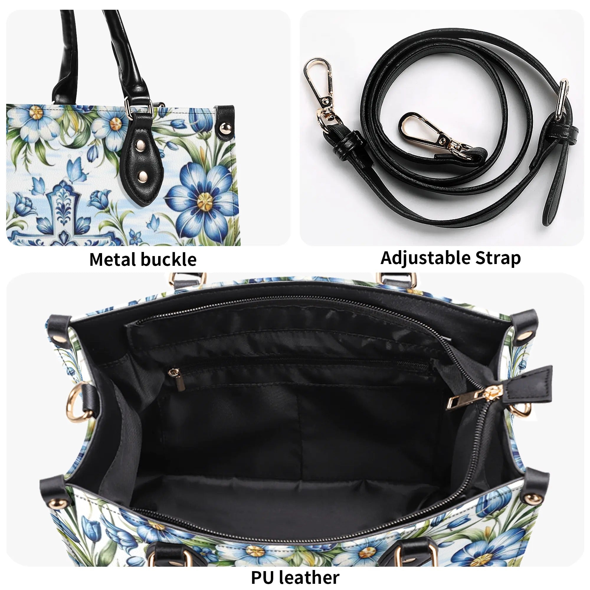 Cross Flower Leather Handbag - Tlnt1807244