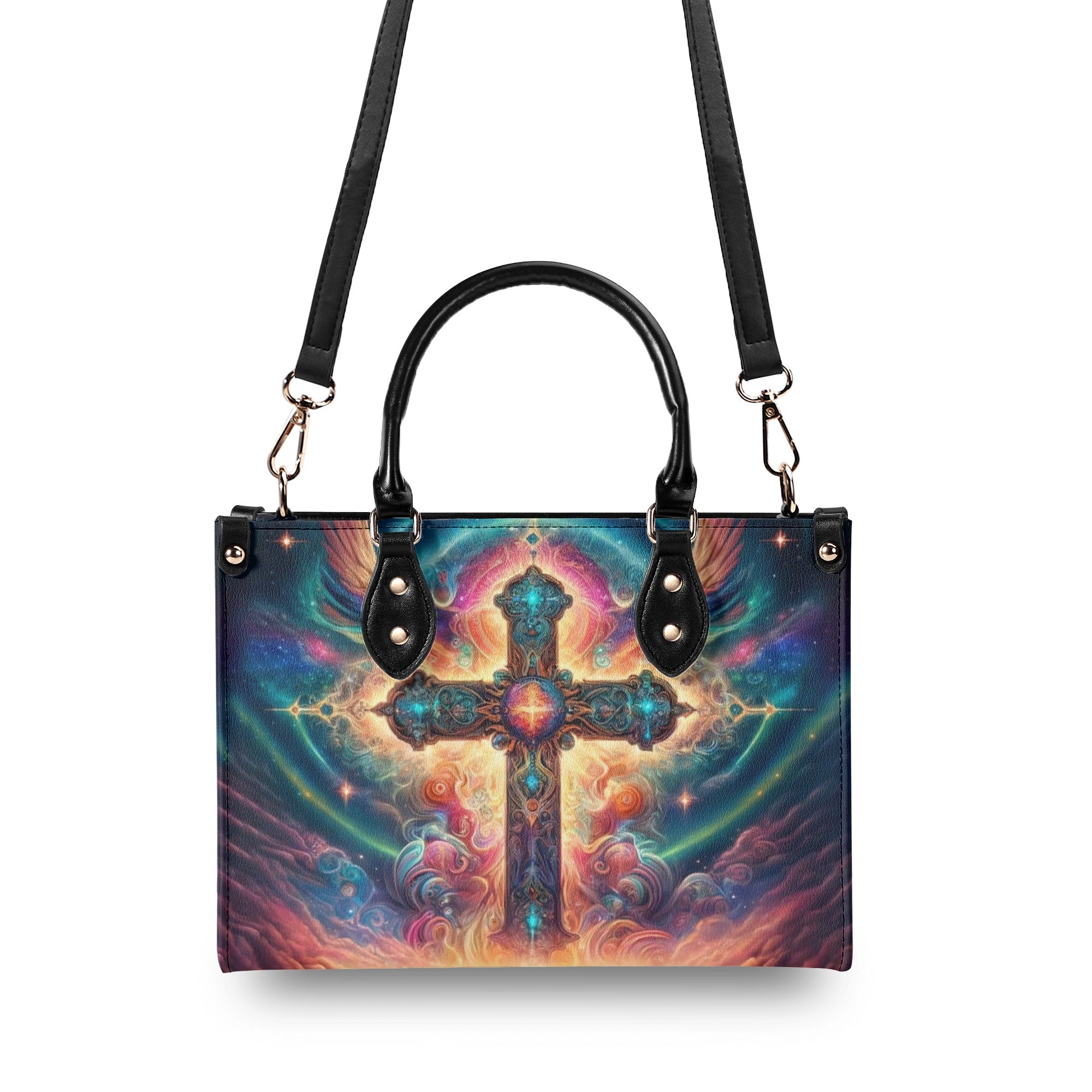 Psychedelic Cross Leather Handbag - Yhhg2811245