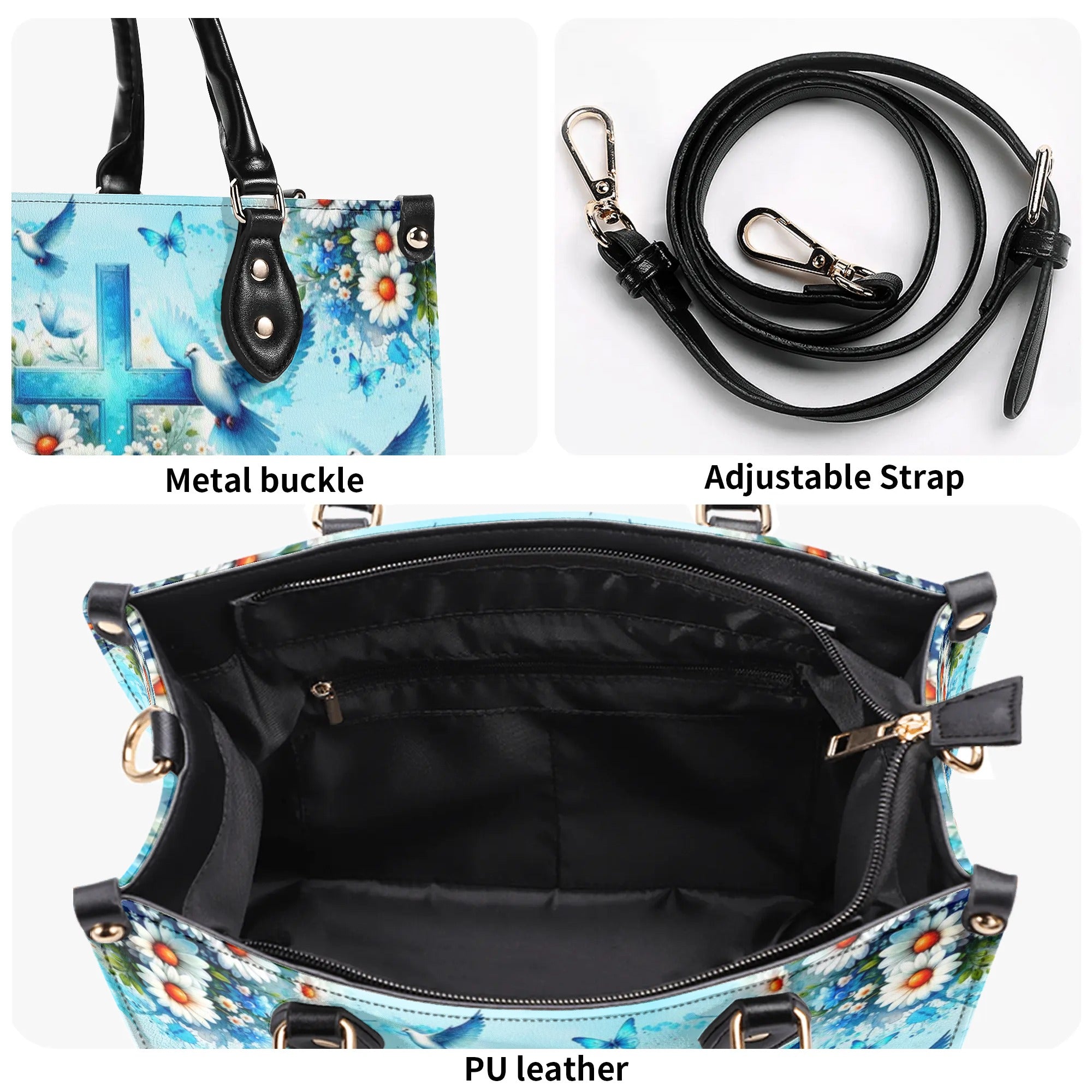 With God All Things Are Possible Daisies Leather Handbag - Tltw1406243