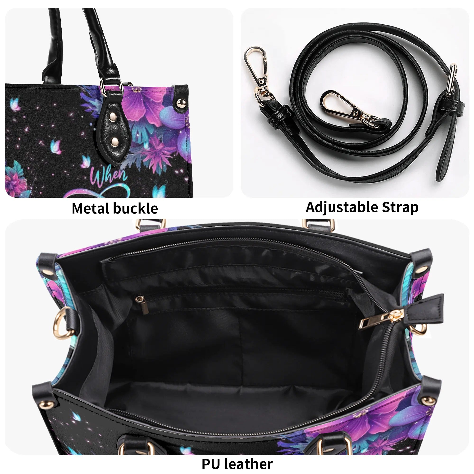 When God Steps In Miracles Happen Leather Handbag - Tlnt2805242