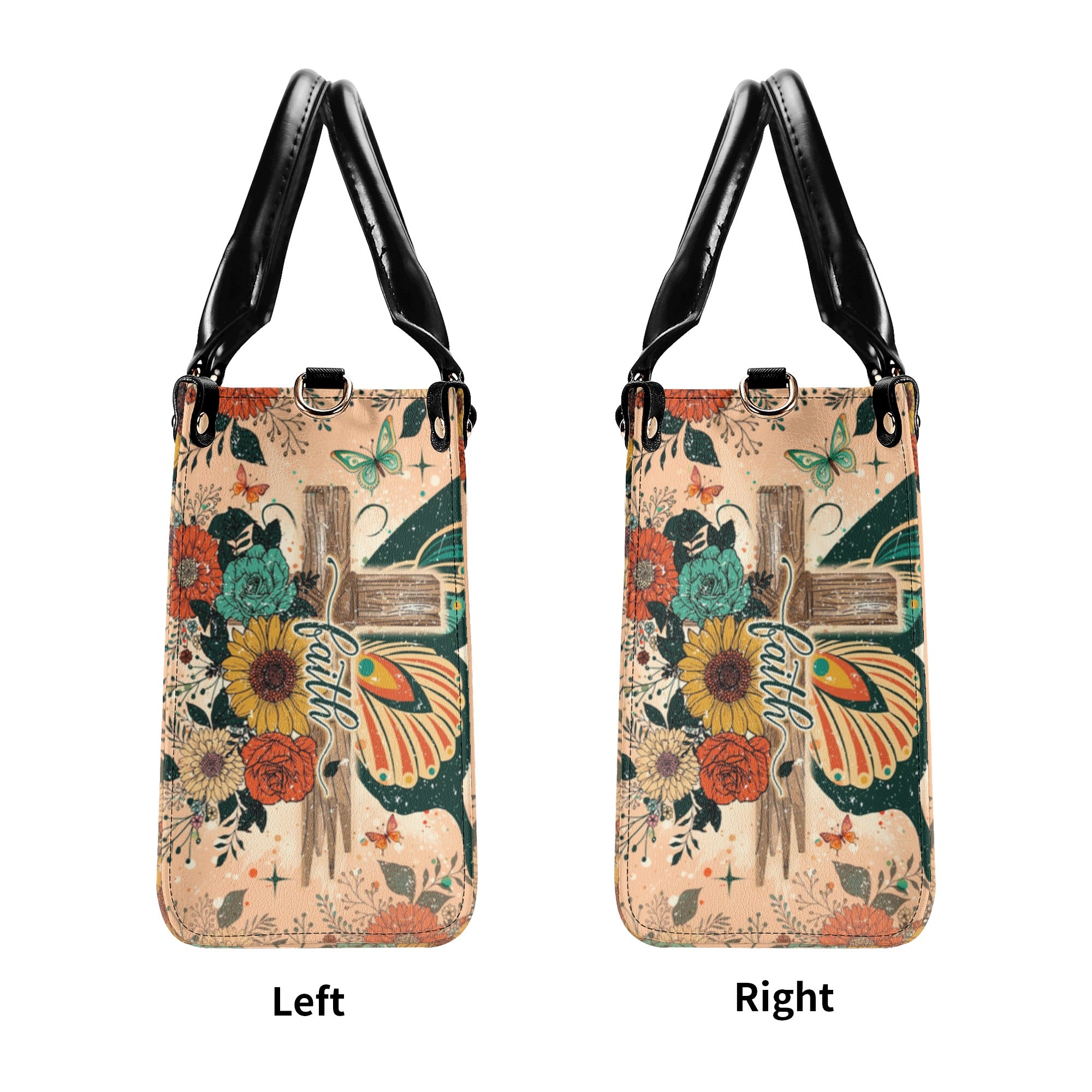I Believe In God Butterfly Leather Handbag - Tlno1812244