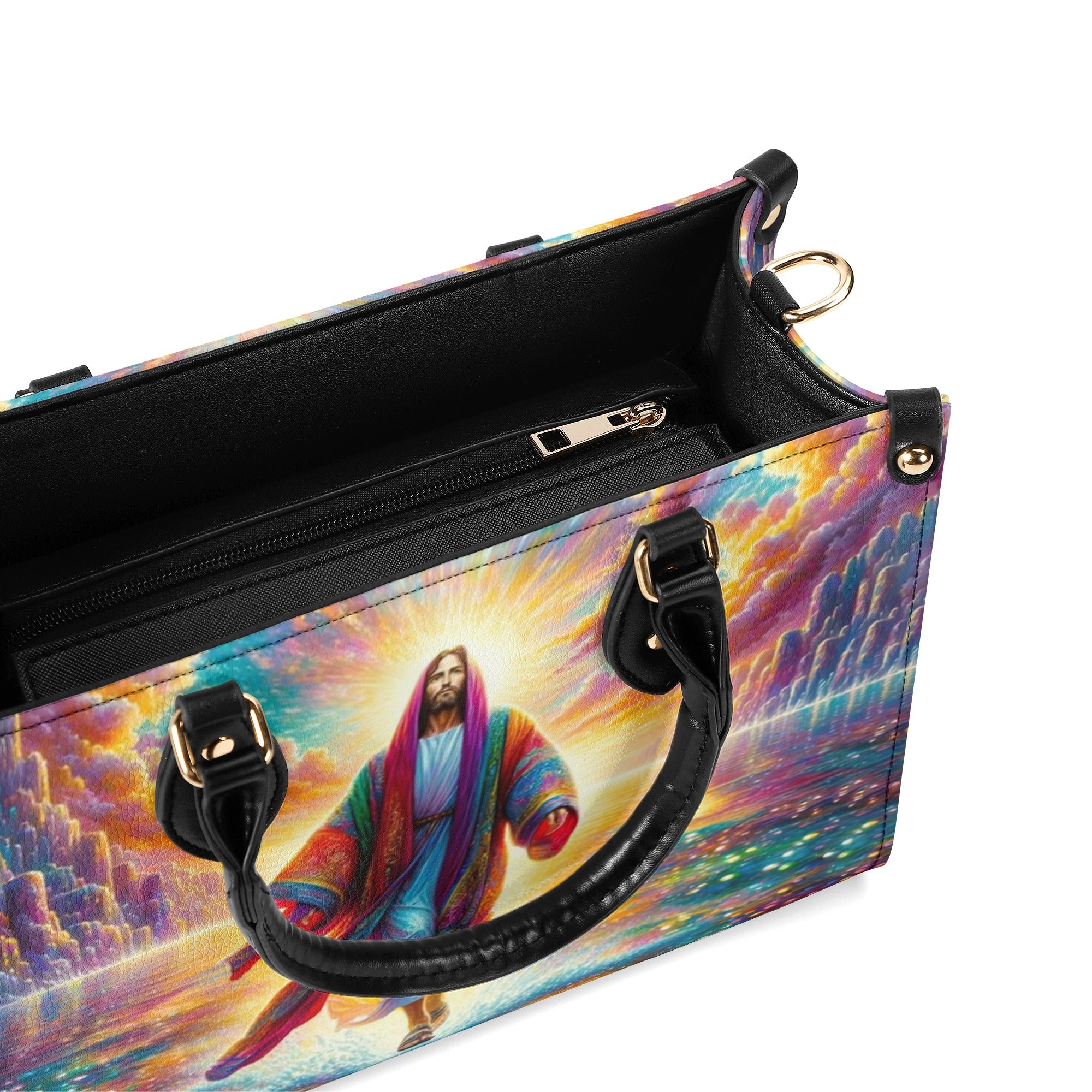 Jesus Walking on Water Leather Handbag - Yhhn1912244