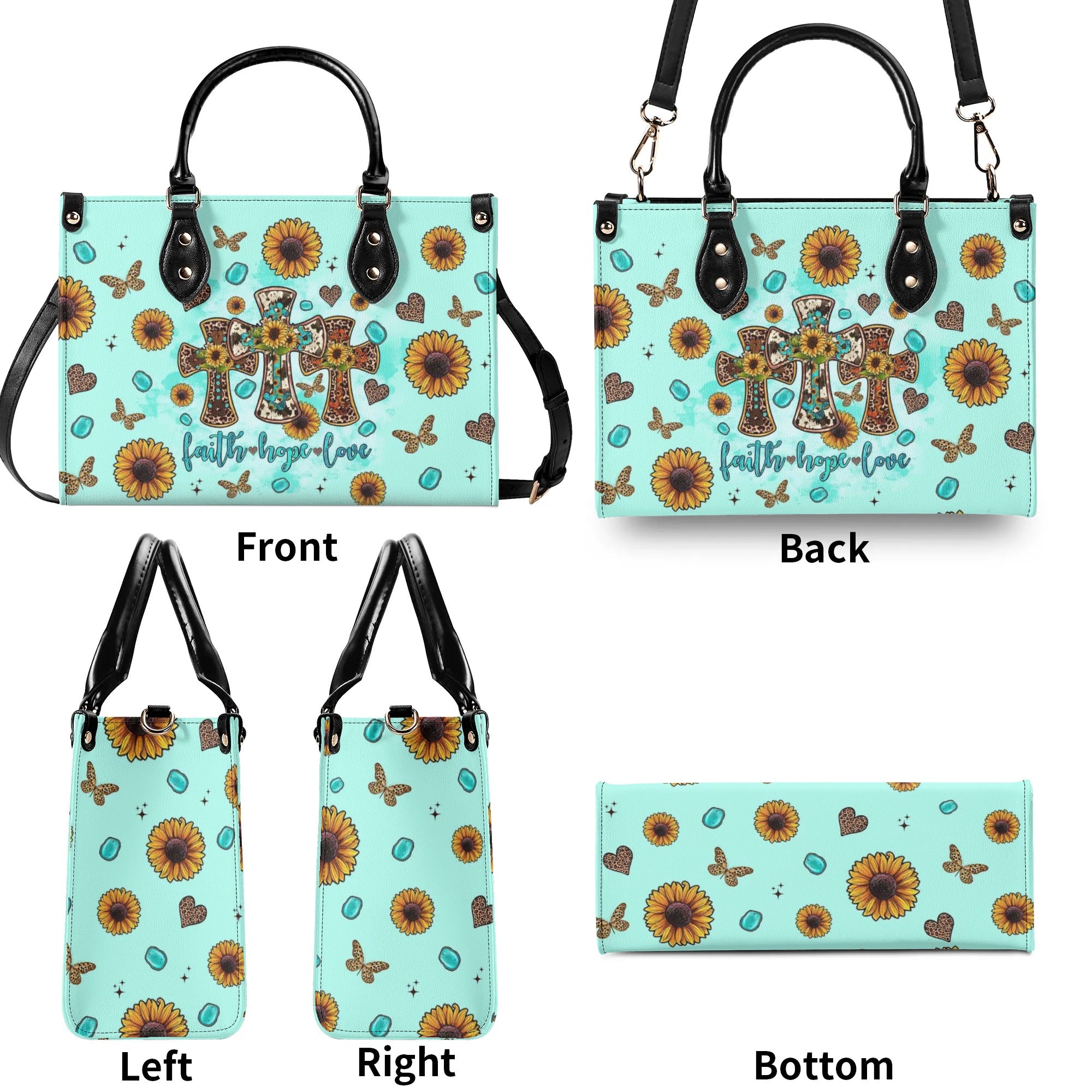 Faith Hope Love Cross Boho Leather Handbag - Tltr2506244