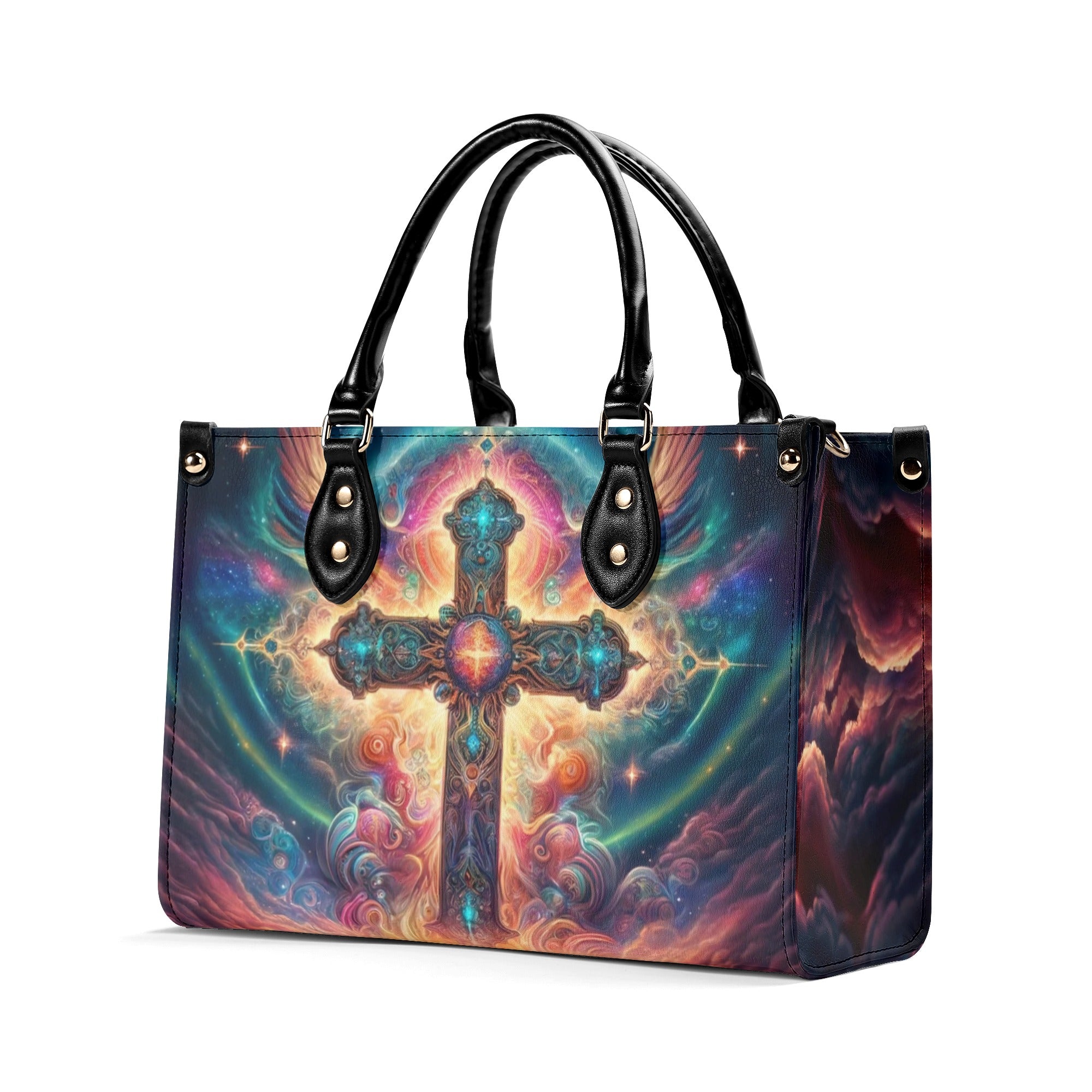 Psychedelic Cross Leather Handbag - Yhhg2811245