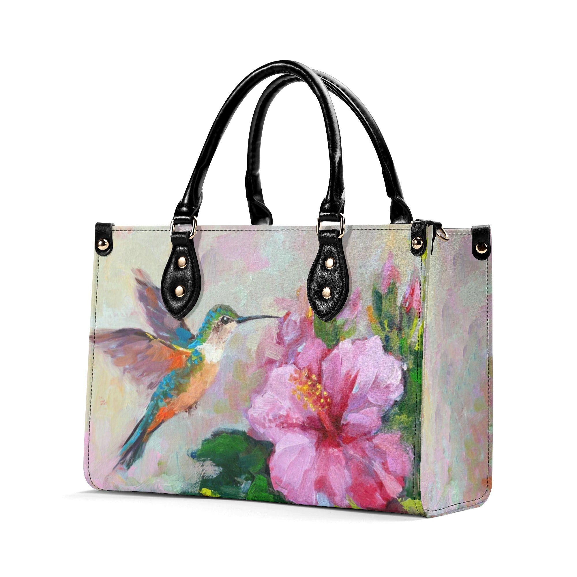 Painting Hummingbird Leather Handbag - Yhhn2111244