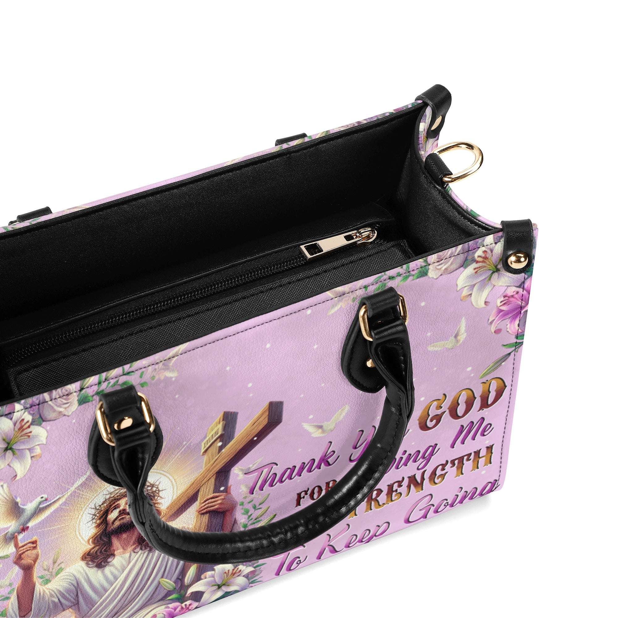 Thank You God Leather Handbag - Tytd1004252