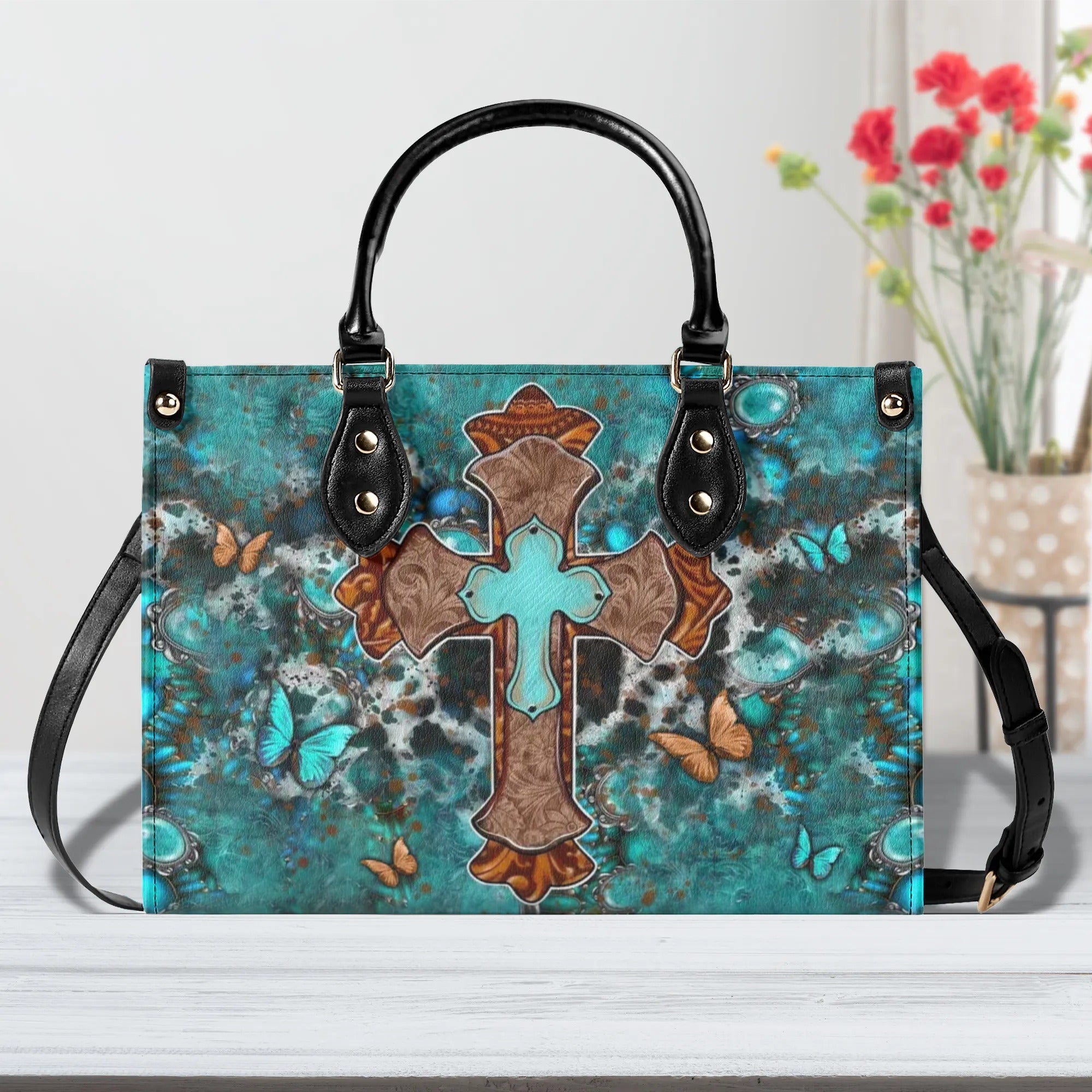 Cross Faith Leather Handbag - Yhln1007244