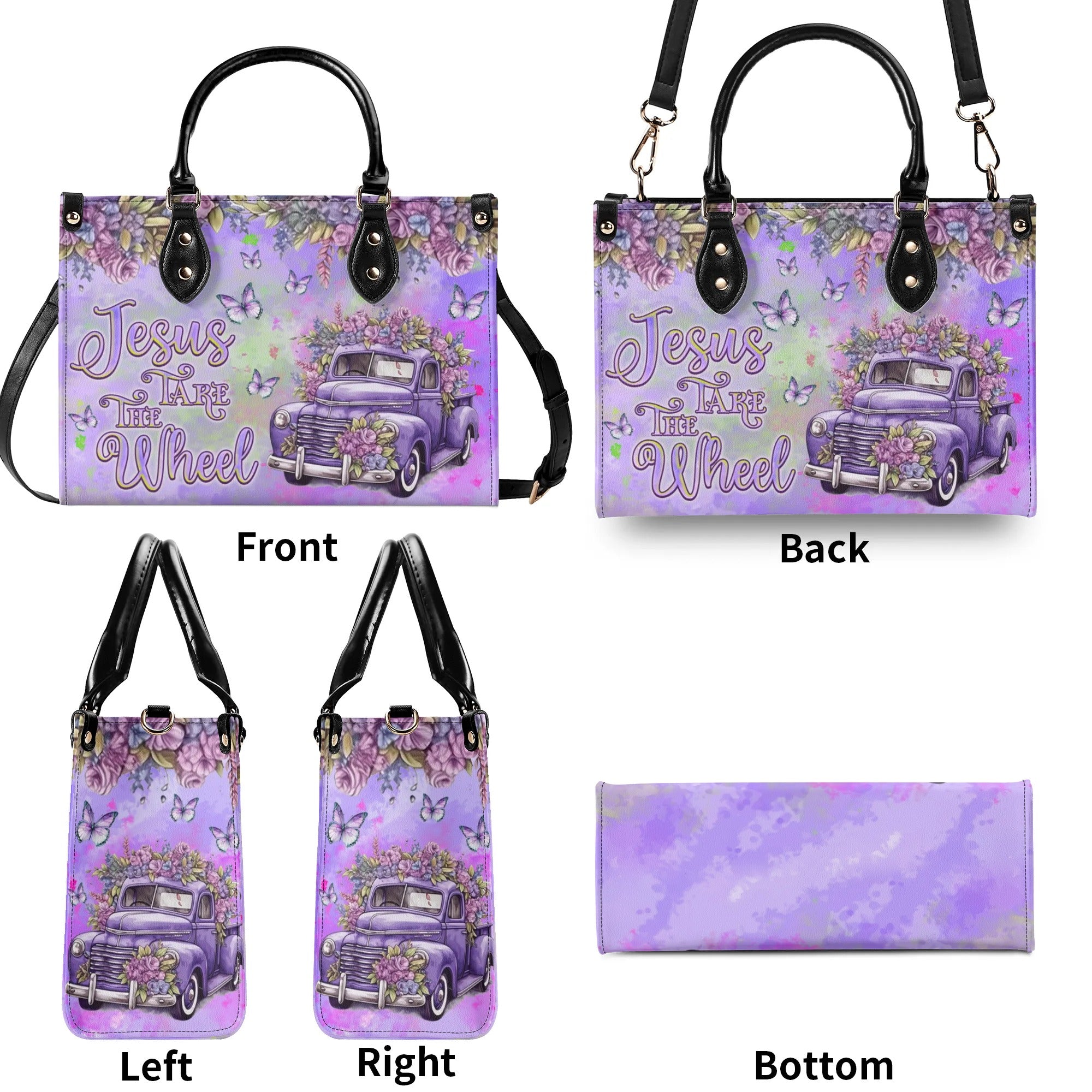 Jesus Take The Wheel Leather Handbag - Tlnz1008244