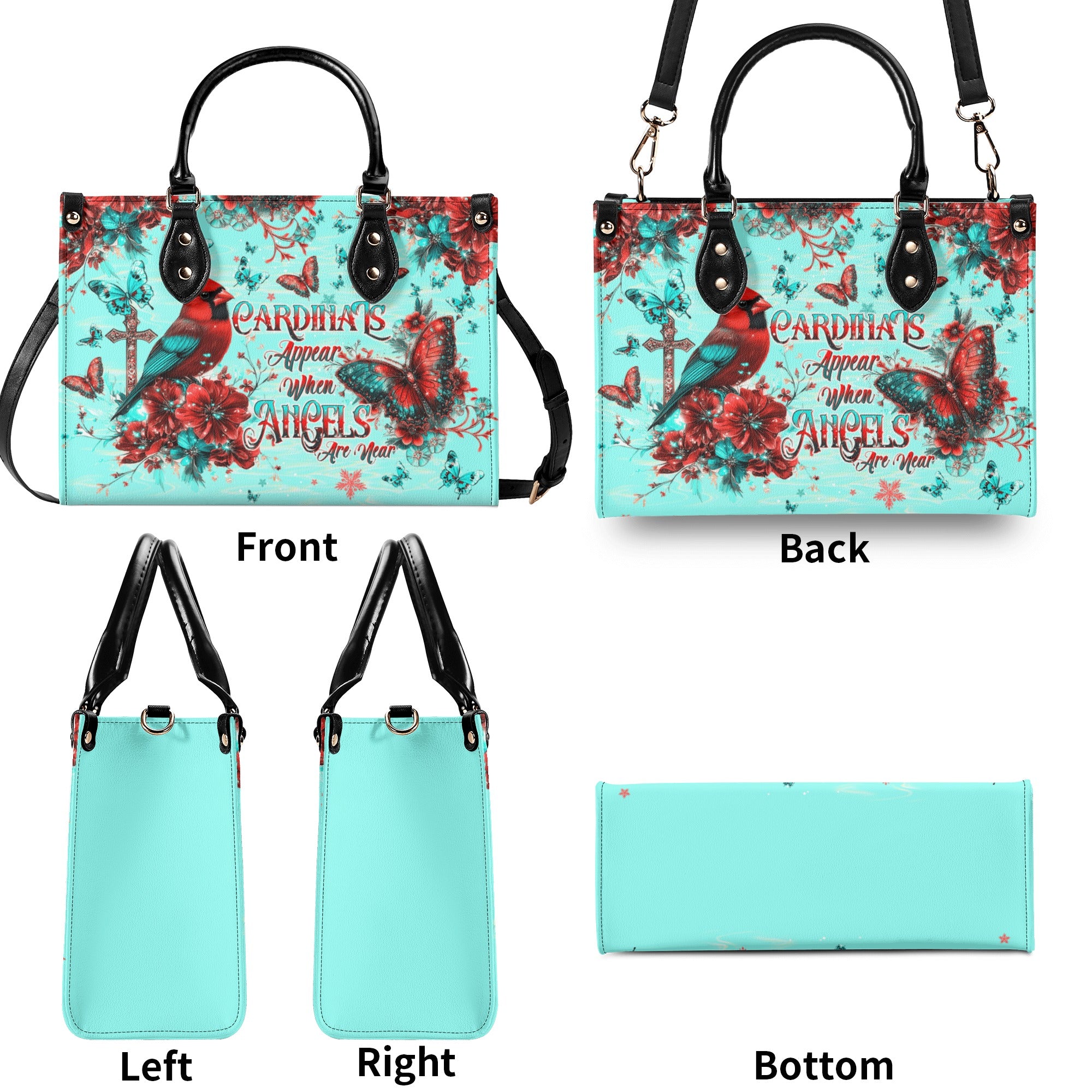 When Cardinals Appear Angels Are Near Leather Handbag  - Tltw1212245
