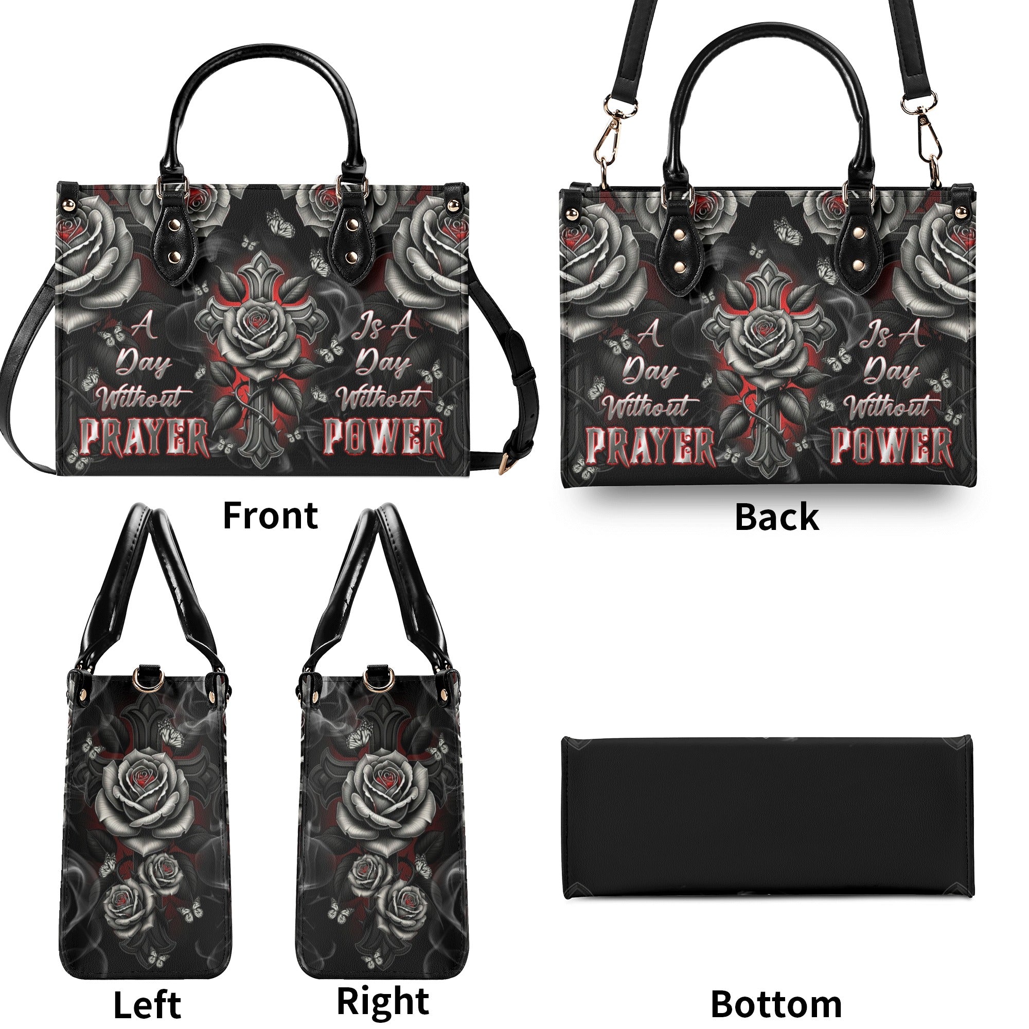 A Day Without Prayer Is A Day Without Power Leather Handbag  - Tlnt2612244