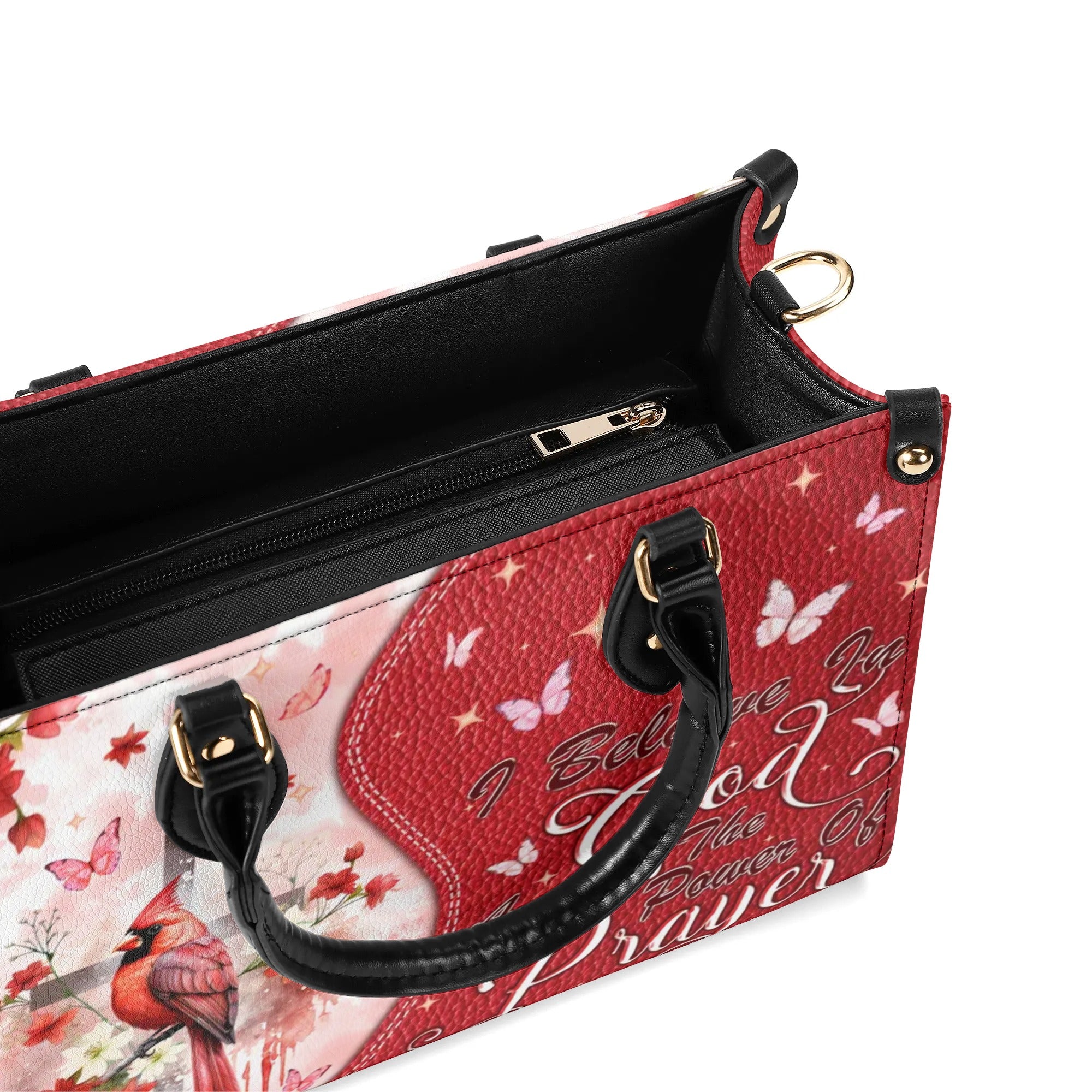 I Believe In God Cardinal Leather Handbag   - Tlpq0210245