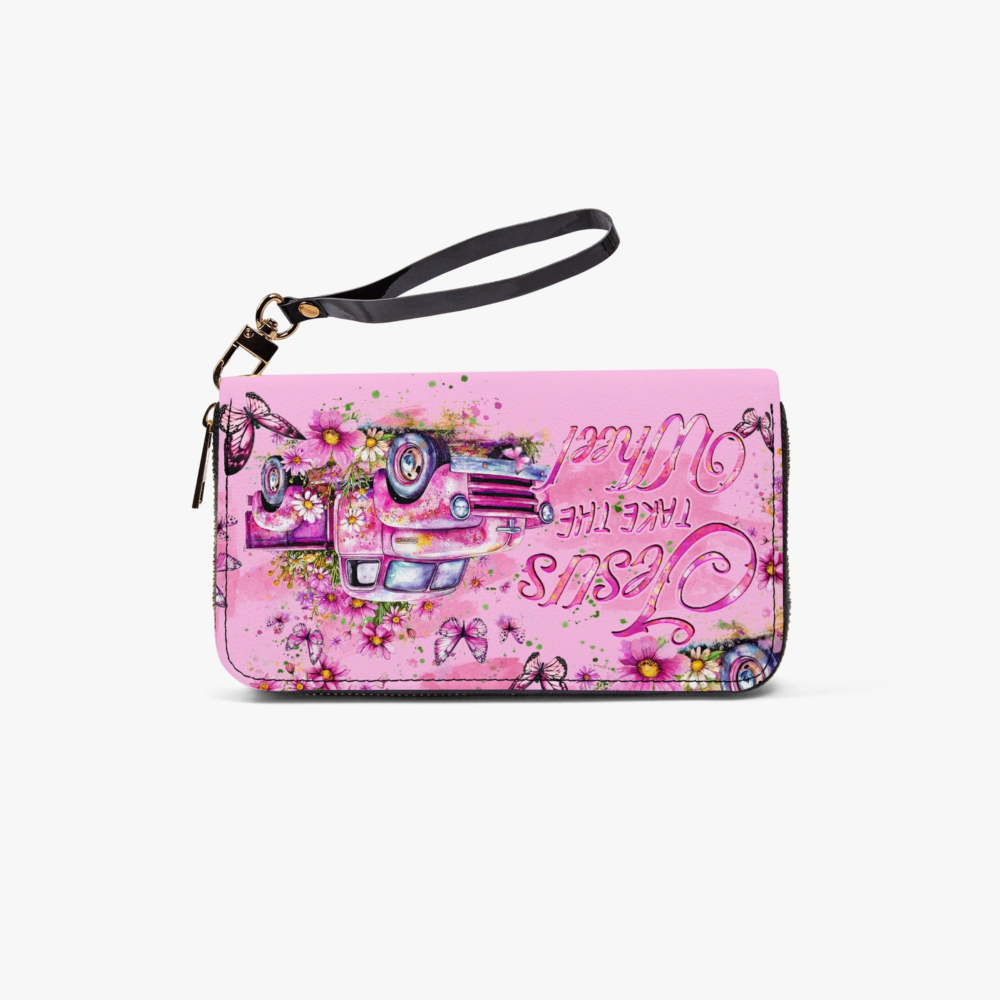 Jesus Take The Wheel Zipper Leather Wallet - Tyqy1604257