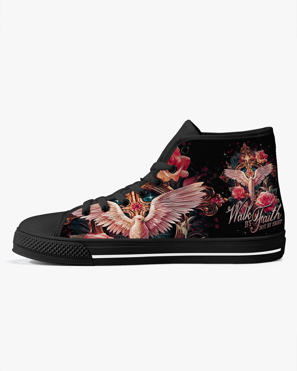 Walk By Faith Not By Sight High Top Canvas Shoes - Ty0207232