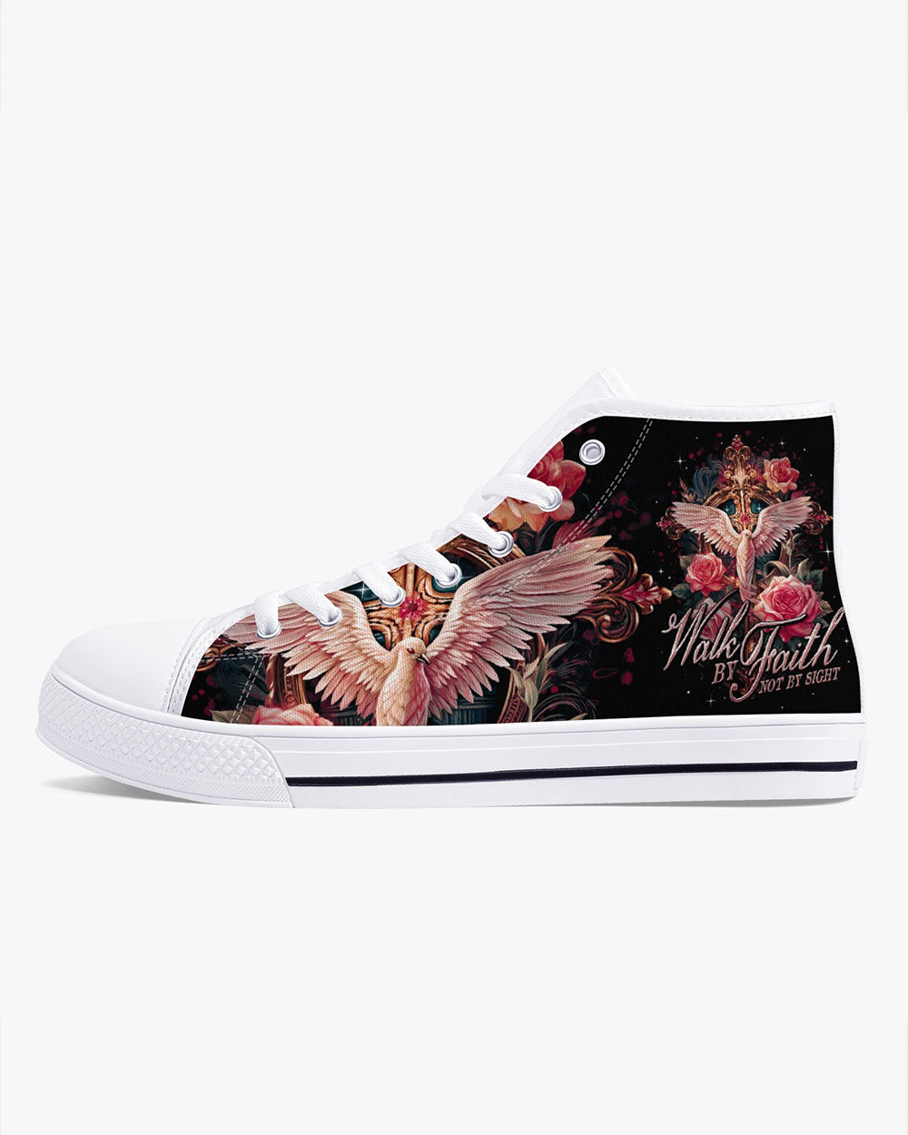 Walk By Faith Not By Sight High Top Canvas Shoes - Ty0207232