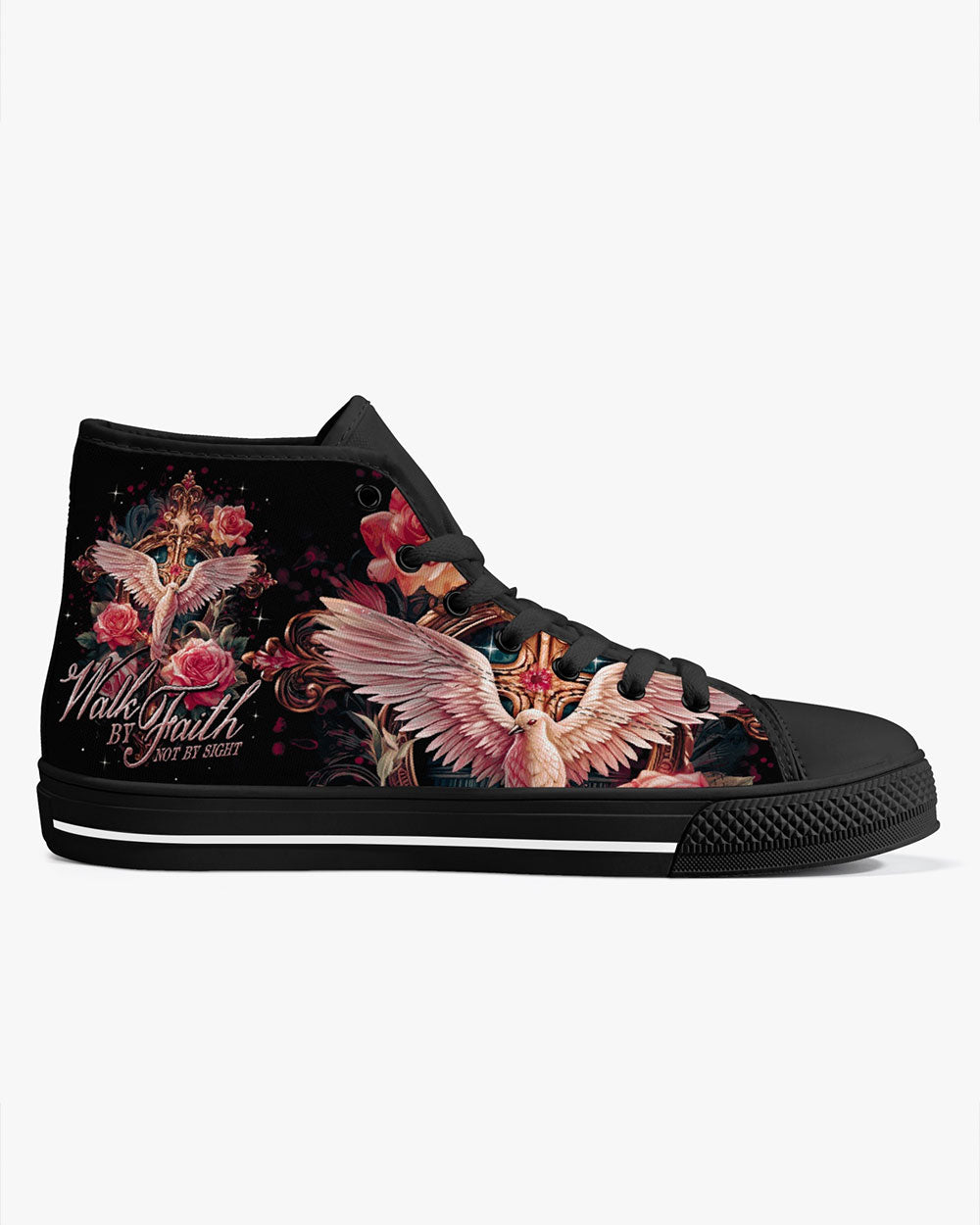 Walk By Faith Not By Sight High Top Canvas Shoes - Ty0207232