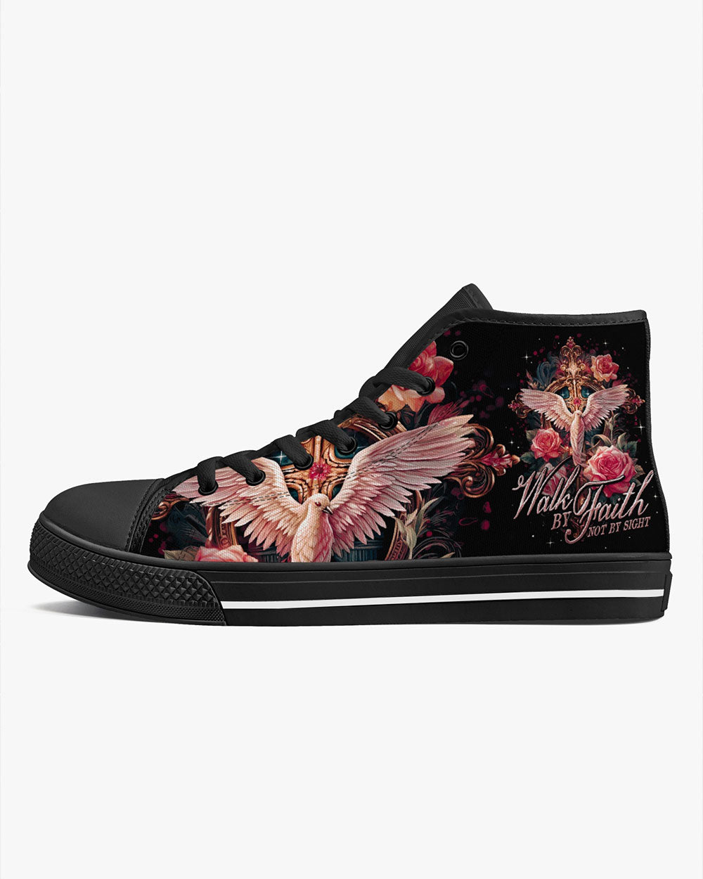 Walk By Faith Not By Sight High Top Canvas Shoes - Ty0207232