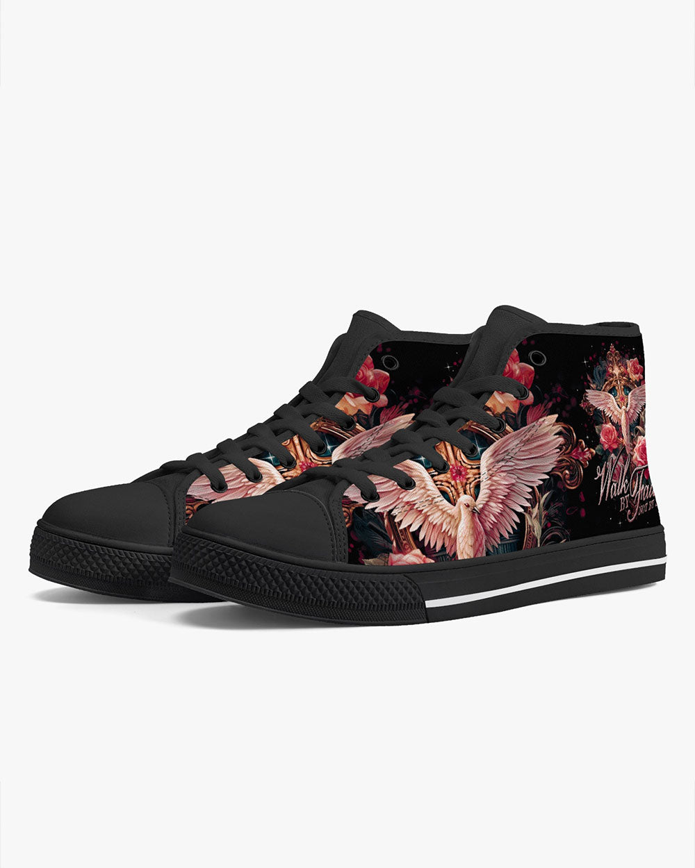 Walk By Faith Not By Sight High Top Canvas Shoes - Ty0207232