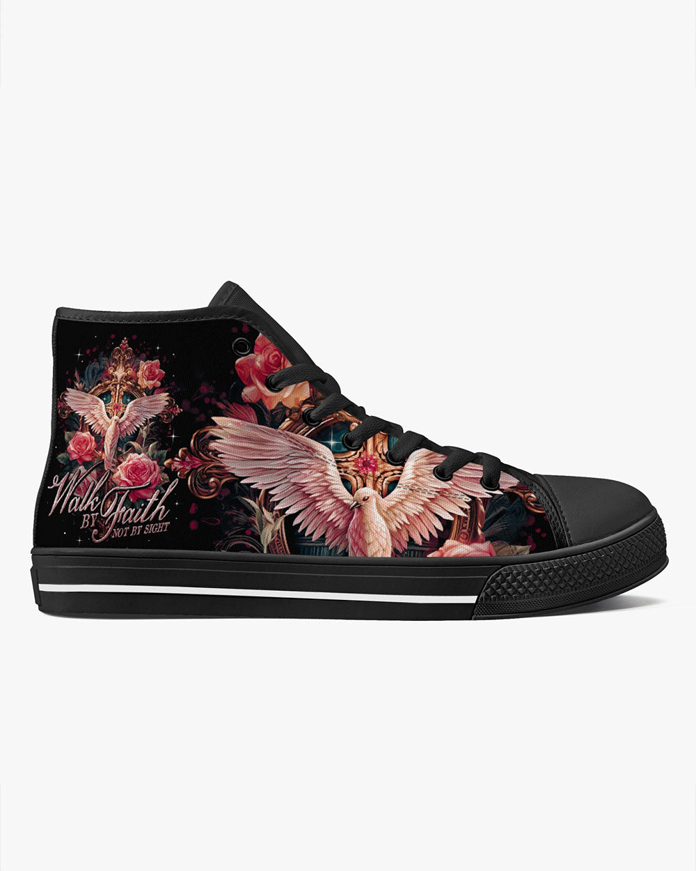 Walk By Faith Not By Sight High Top Canvas Shoes - Ty0207232