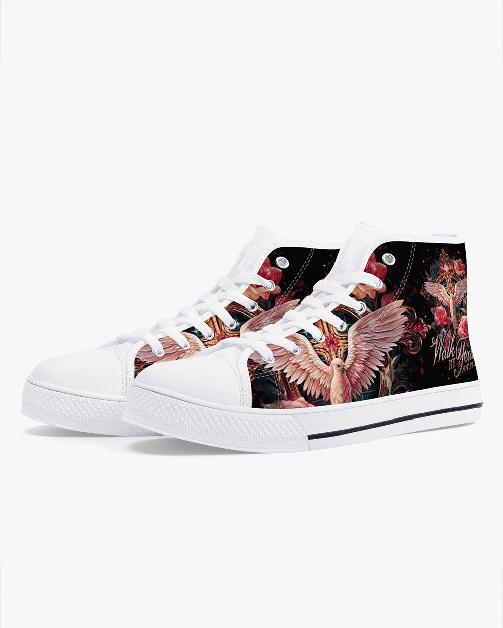 Walk By Faith Not By Sight High Top Canvas Shoes - Ty0207232