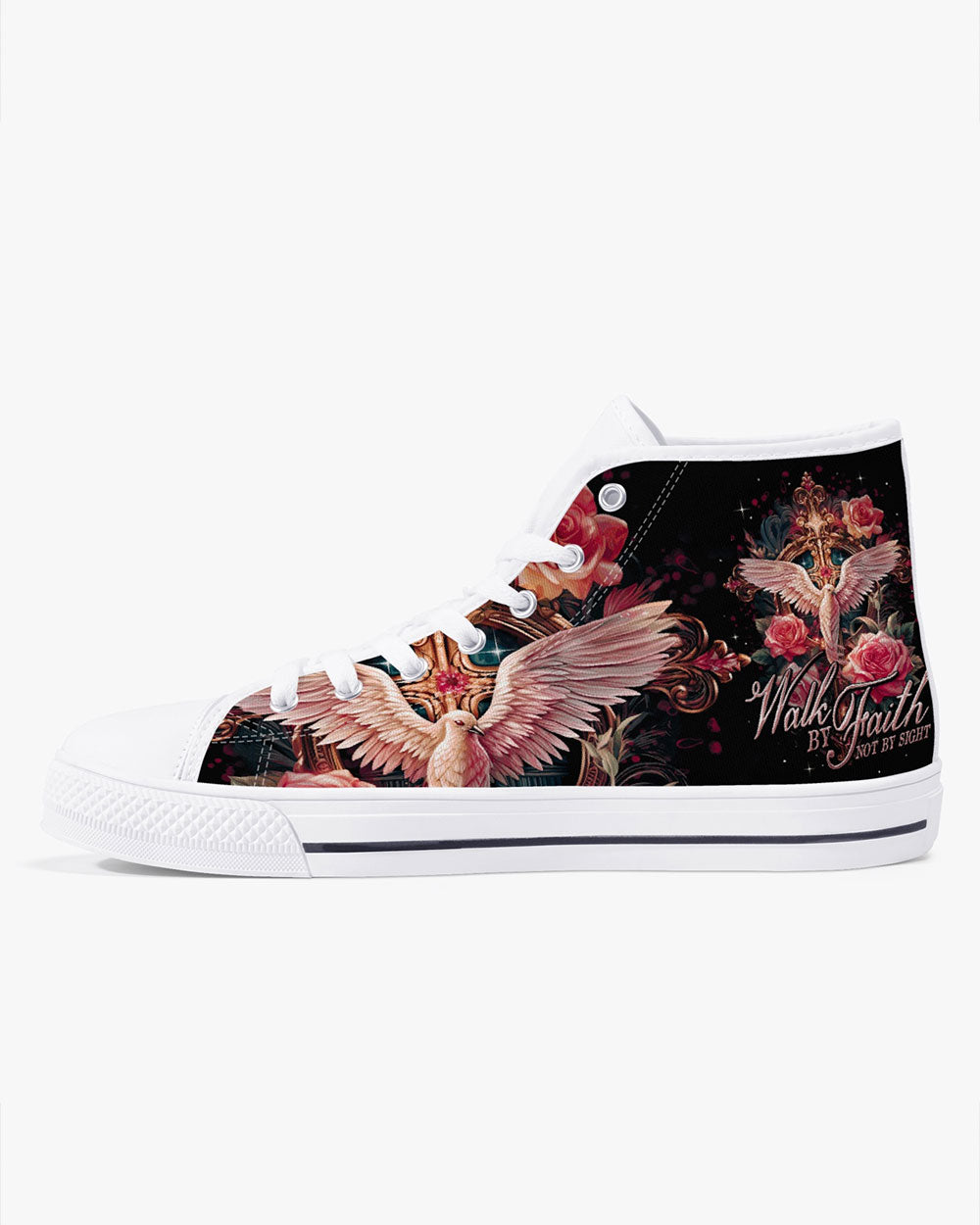 Walk By Faith Not By Sight High Top Canvas Shoes - Ty0207232